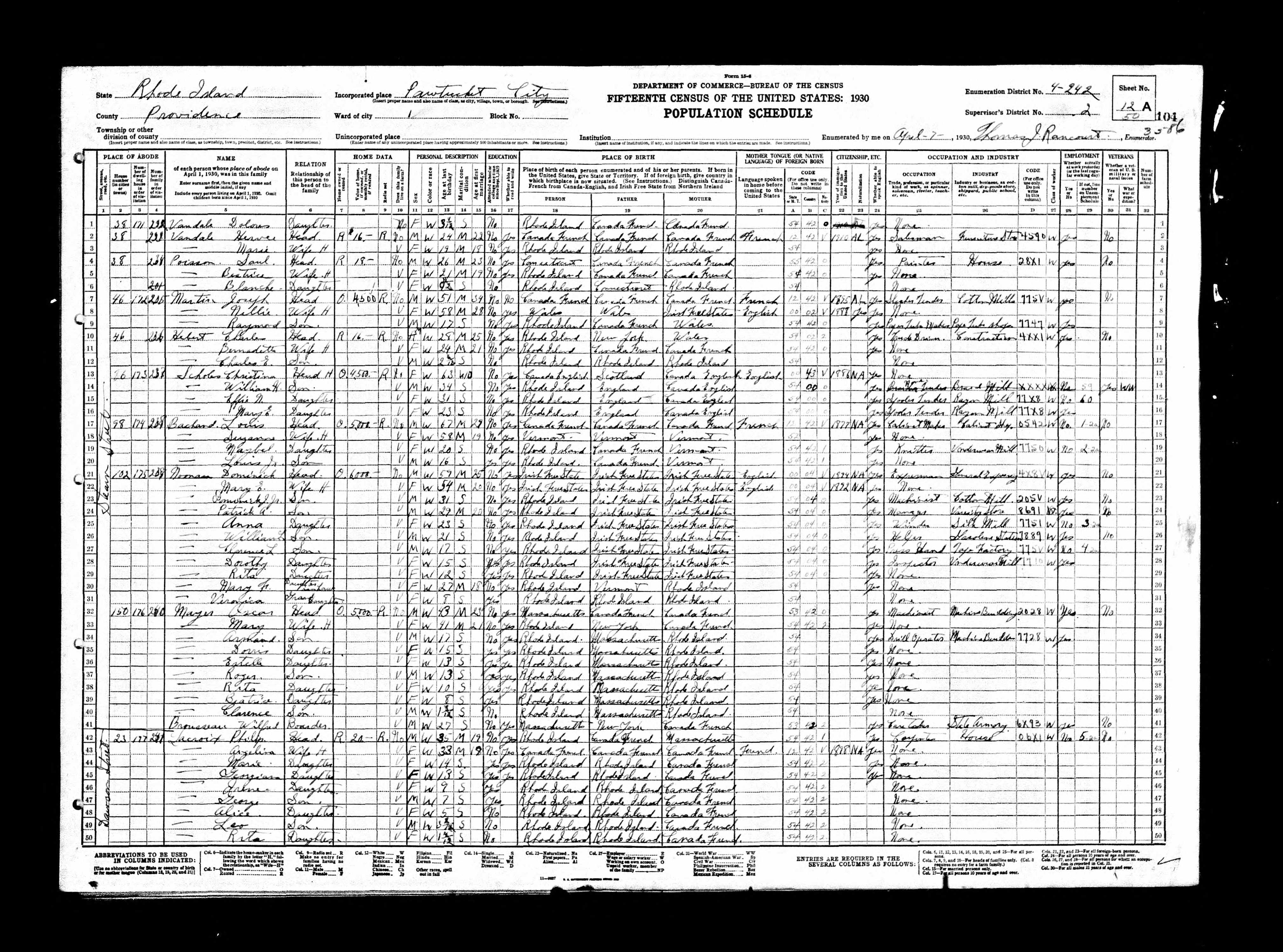 Recensement fédéral américain 1930