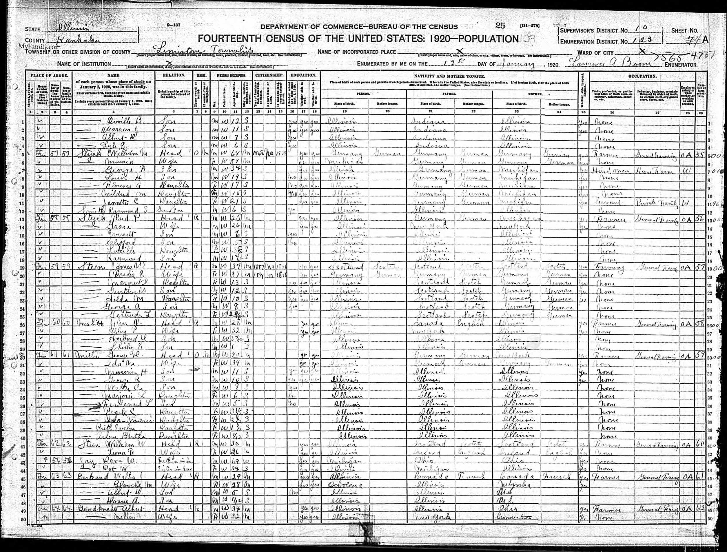 Recensement fédéral américain 1920