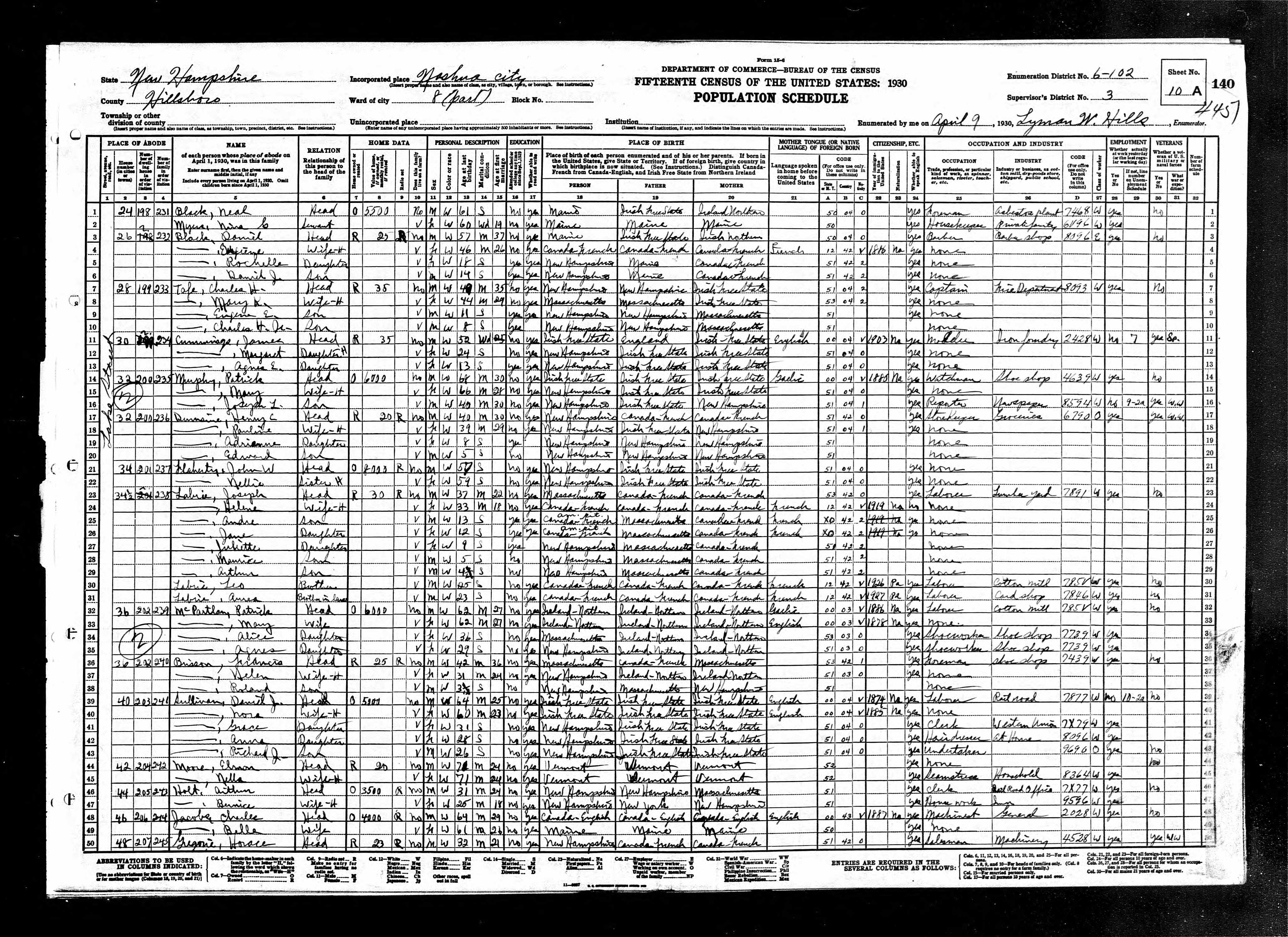 Recensement fédéral américain 1930