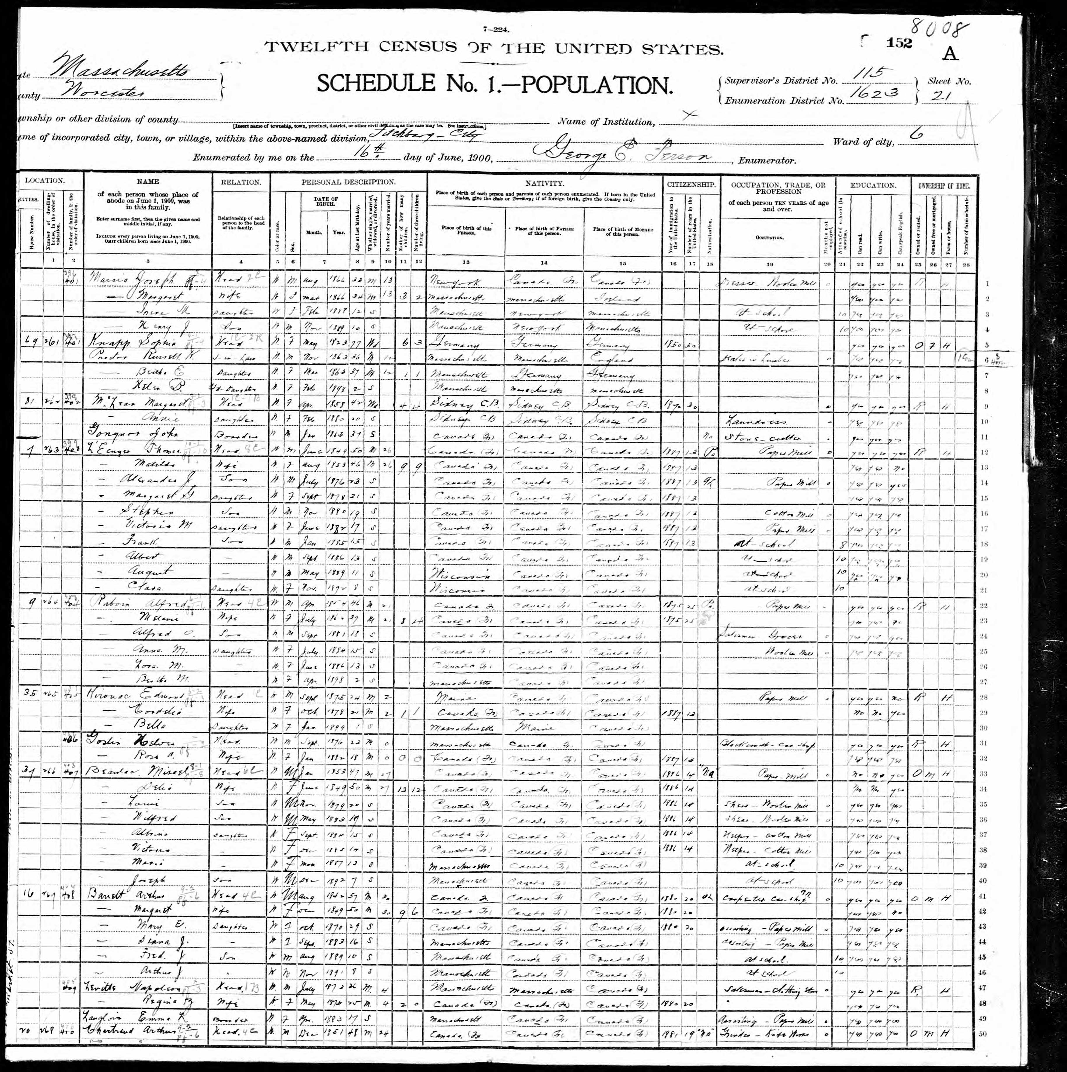 Recensement fédéral américain 1900