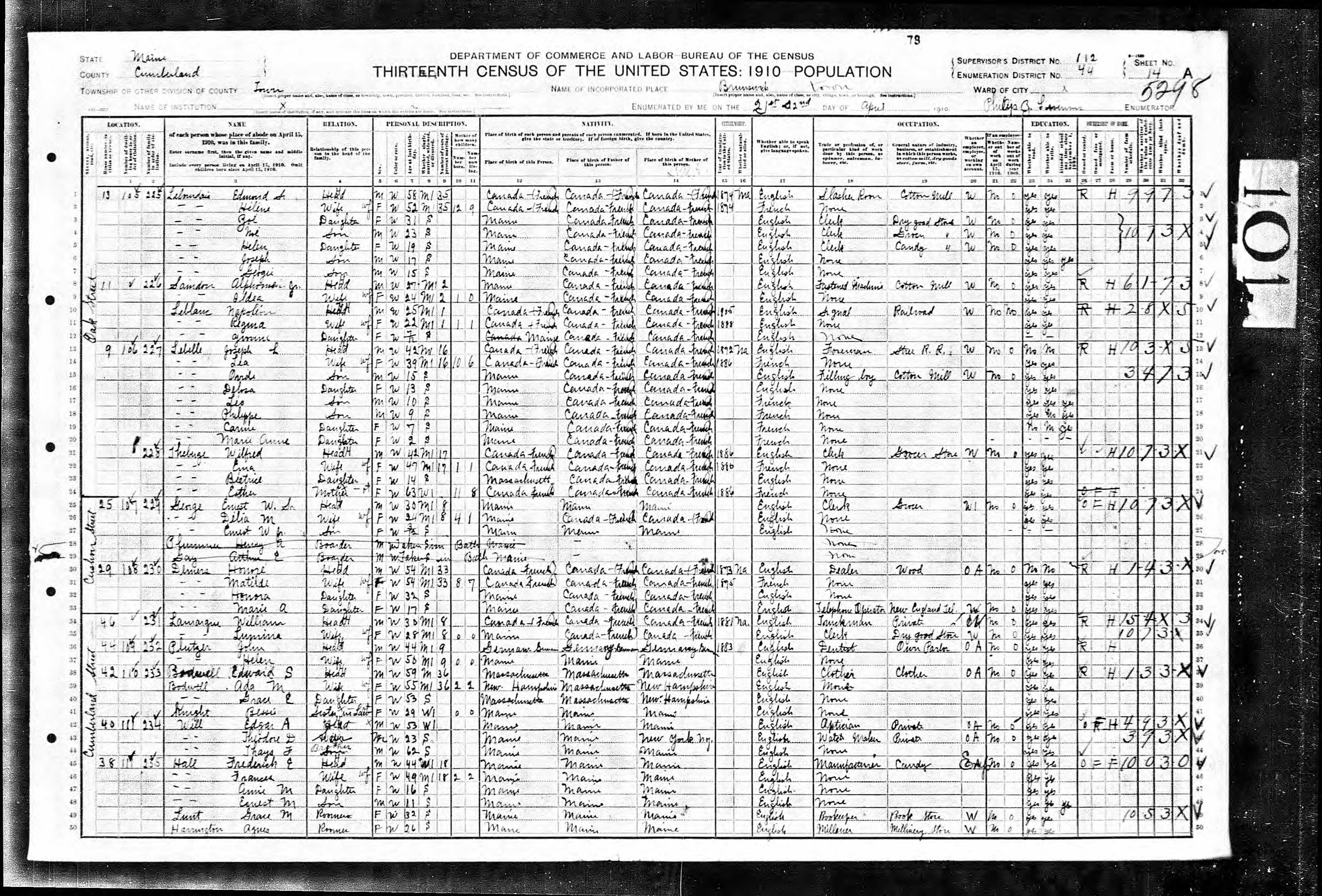 Recensement fédéral américain 1910