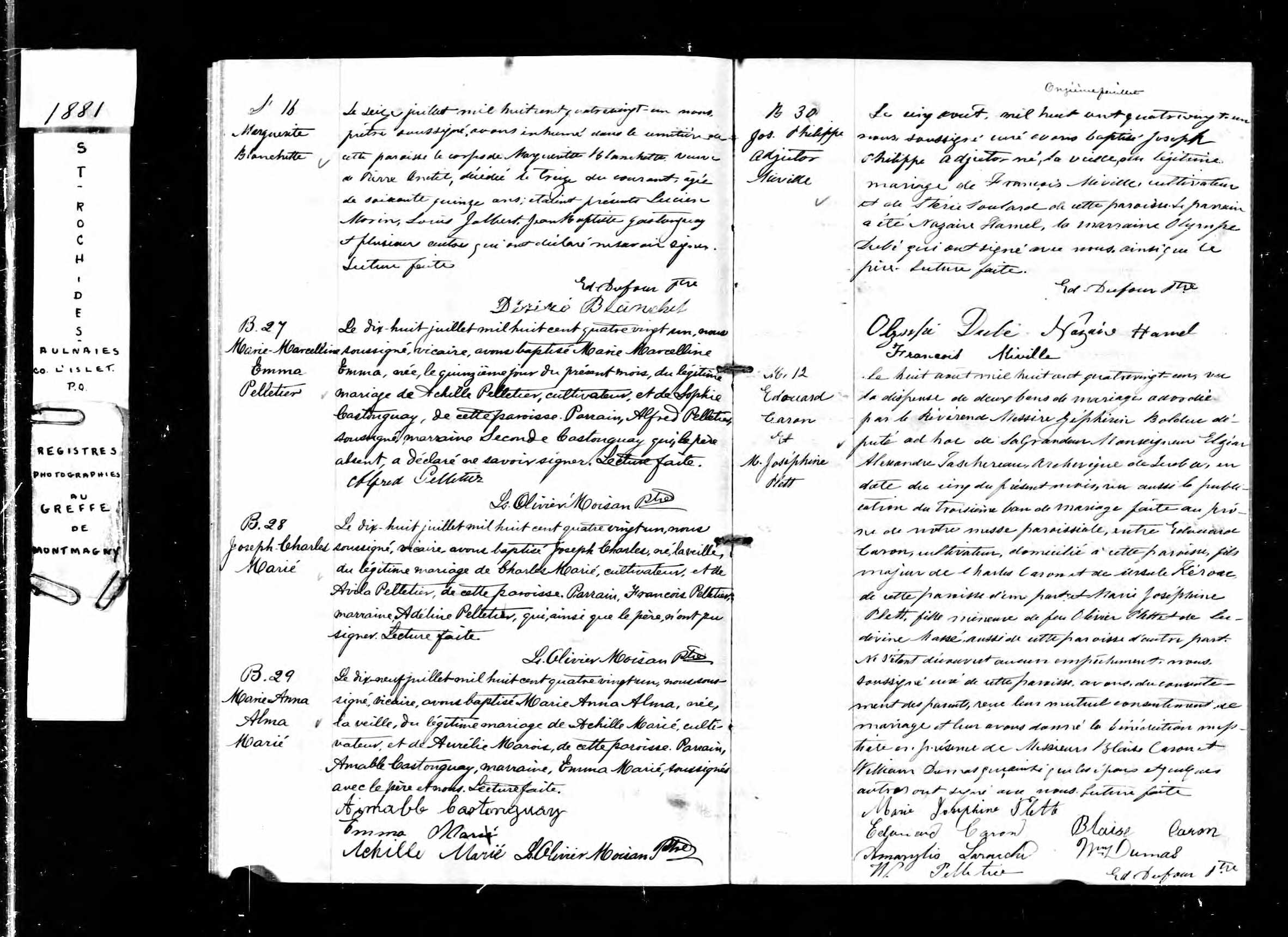 Acte de mariage en premières noces