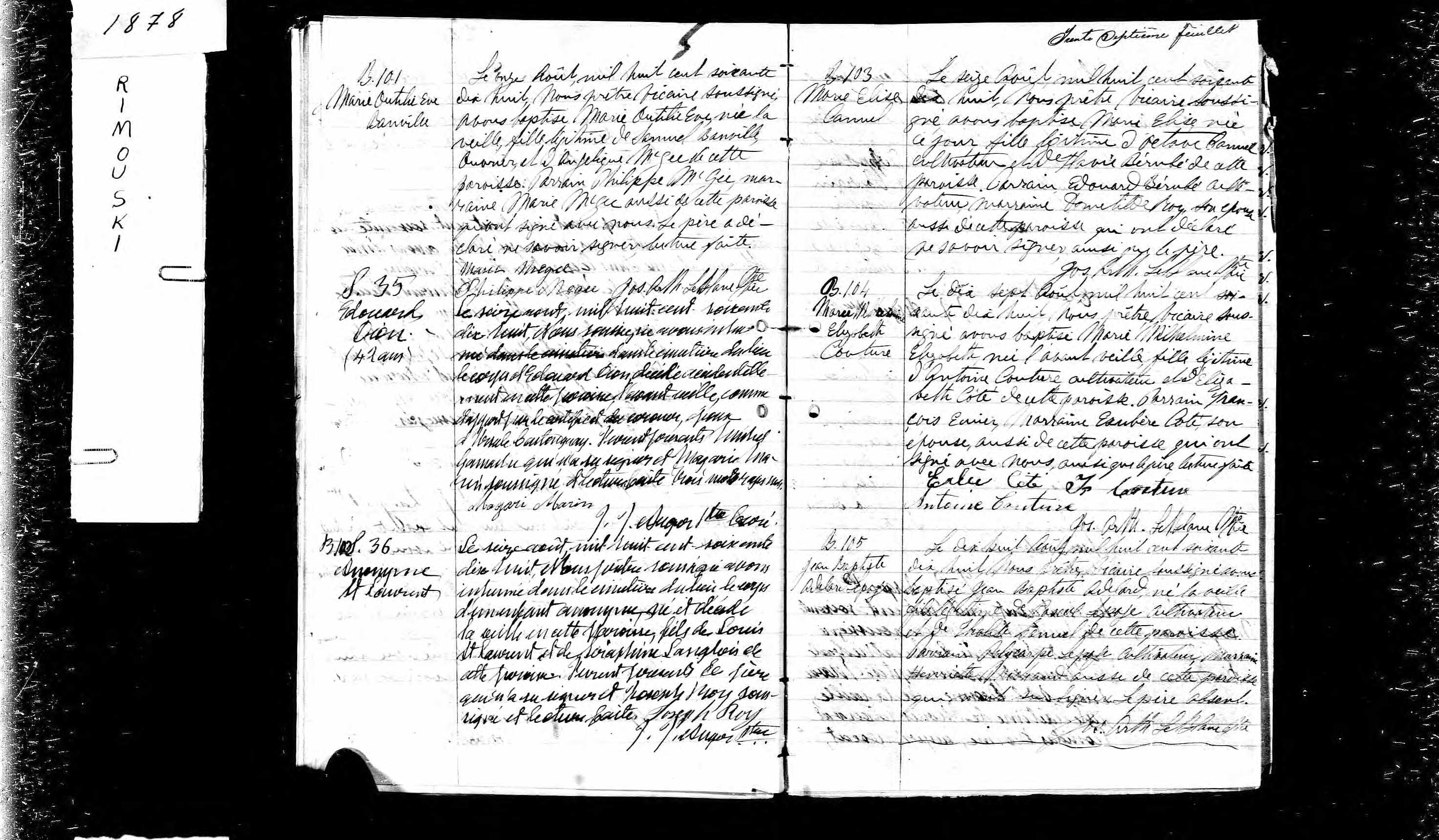 Acte de sépulture