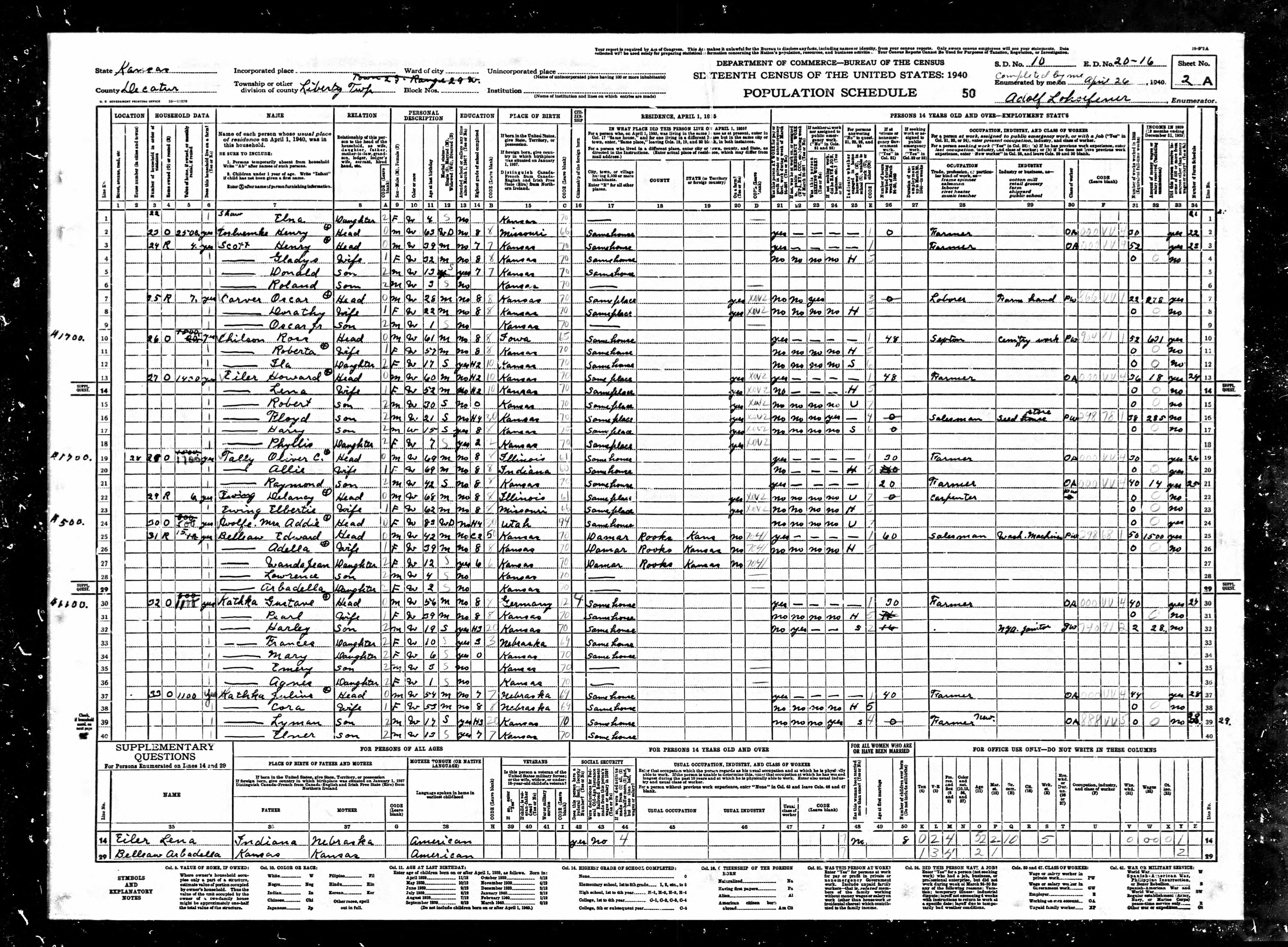 Recensement fédéral américain 1940