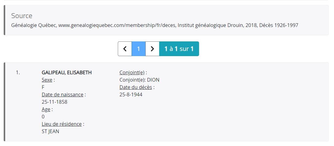 Mention du décès