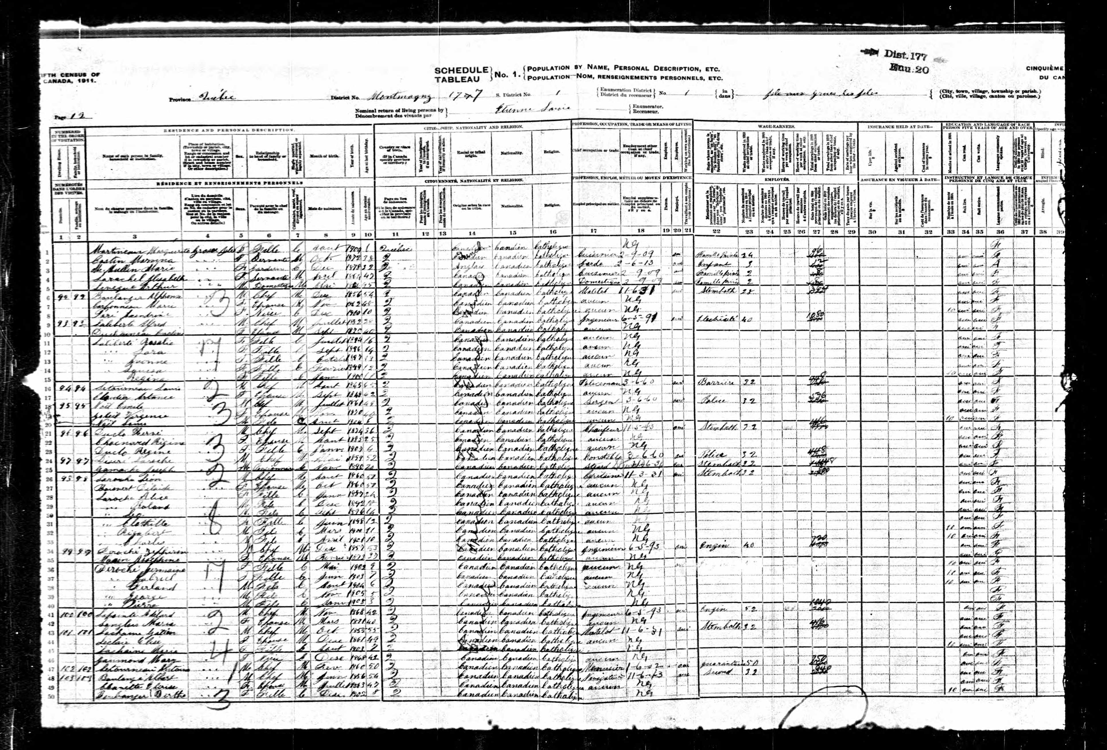 Recensement canadien 1911