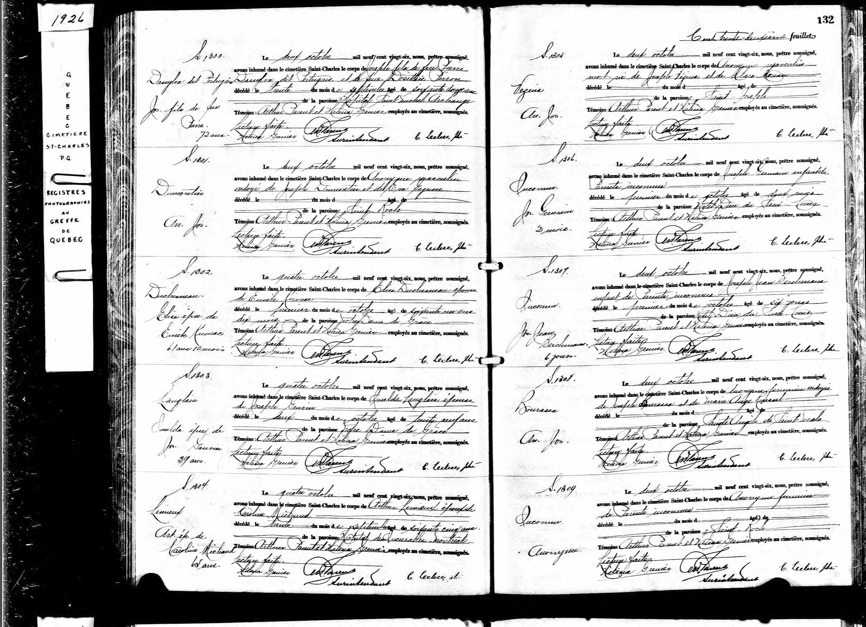 Acte de sépulture