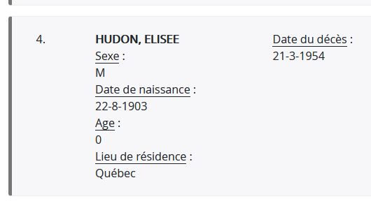 Mention du décès