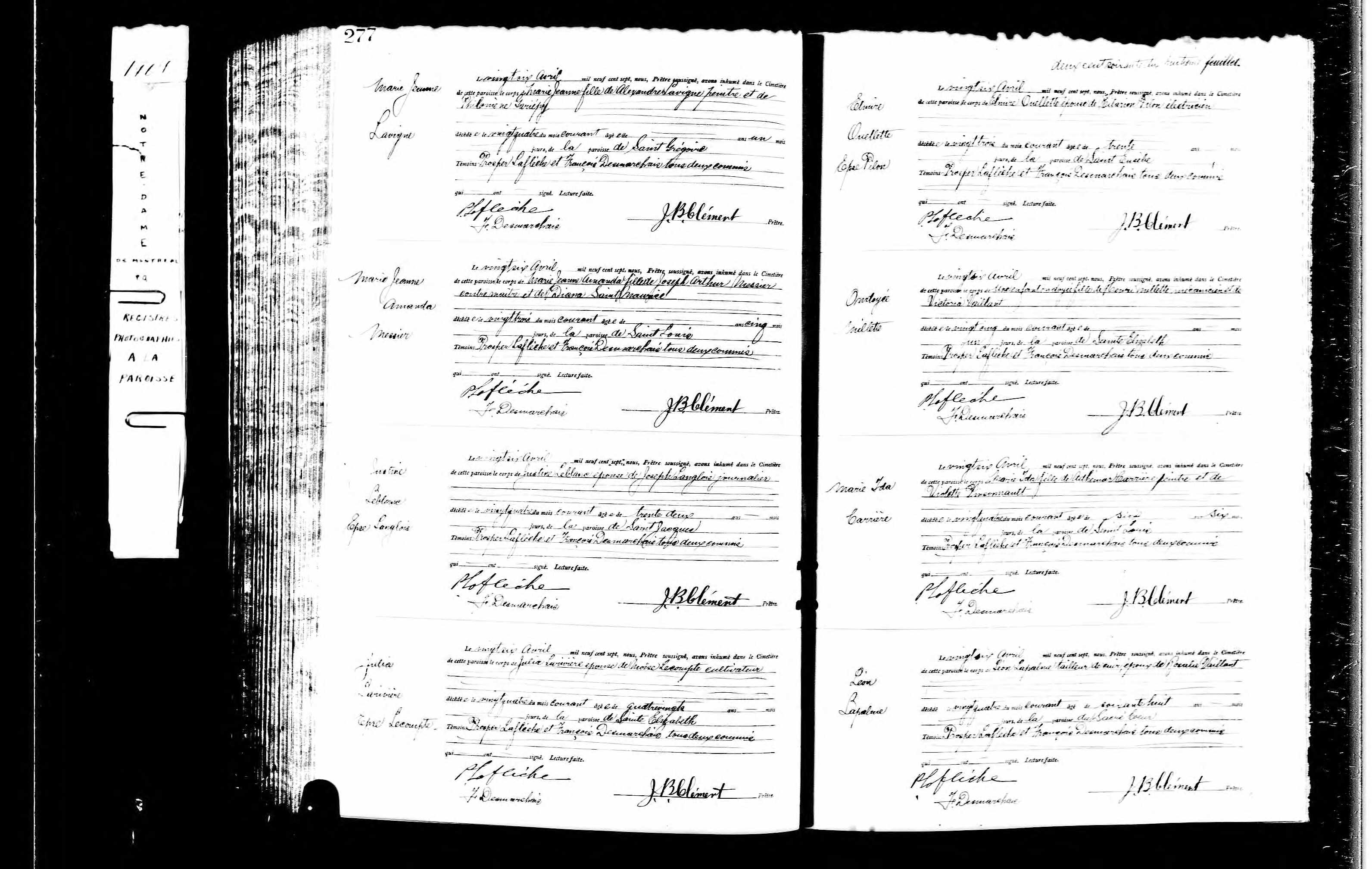 Acte de sépulture