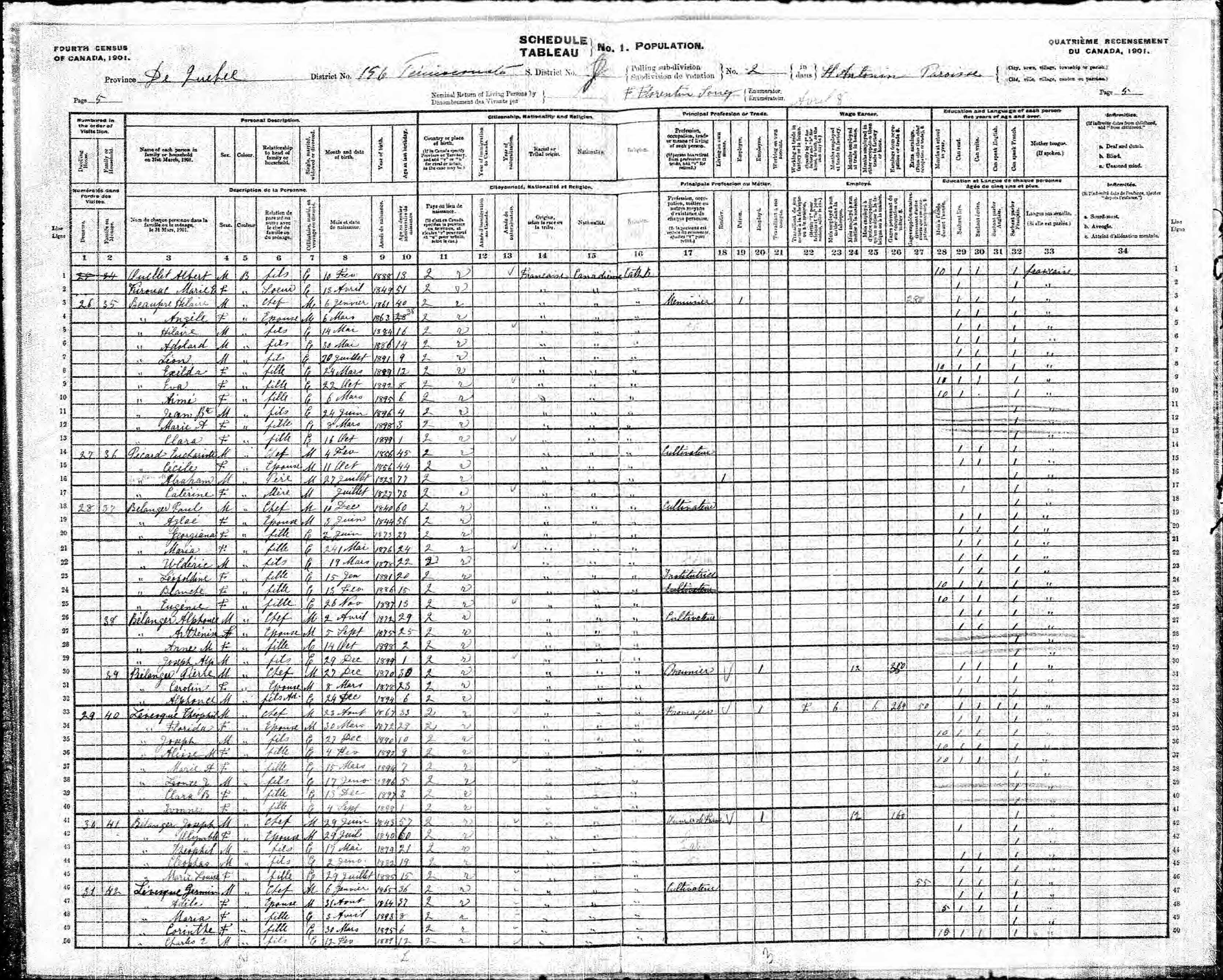 Recensement canadien 1901