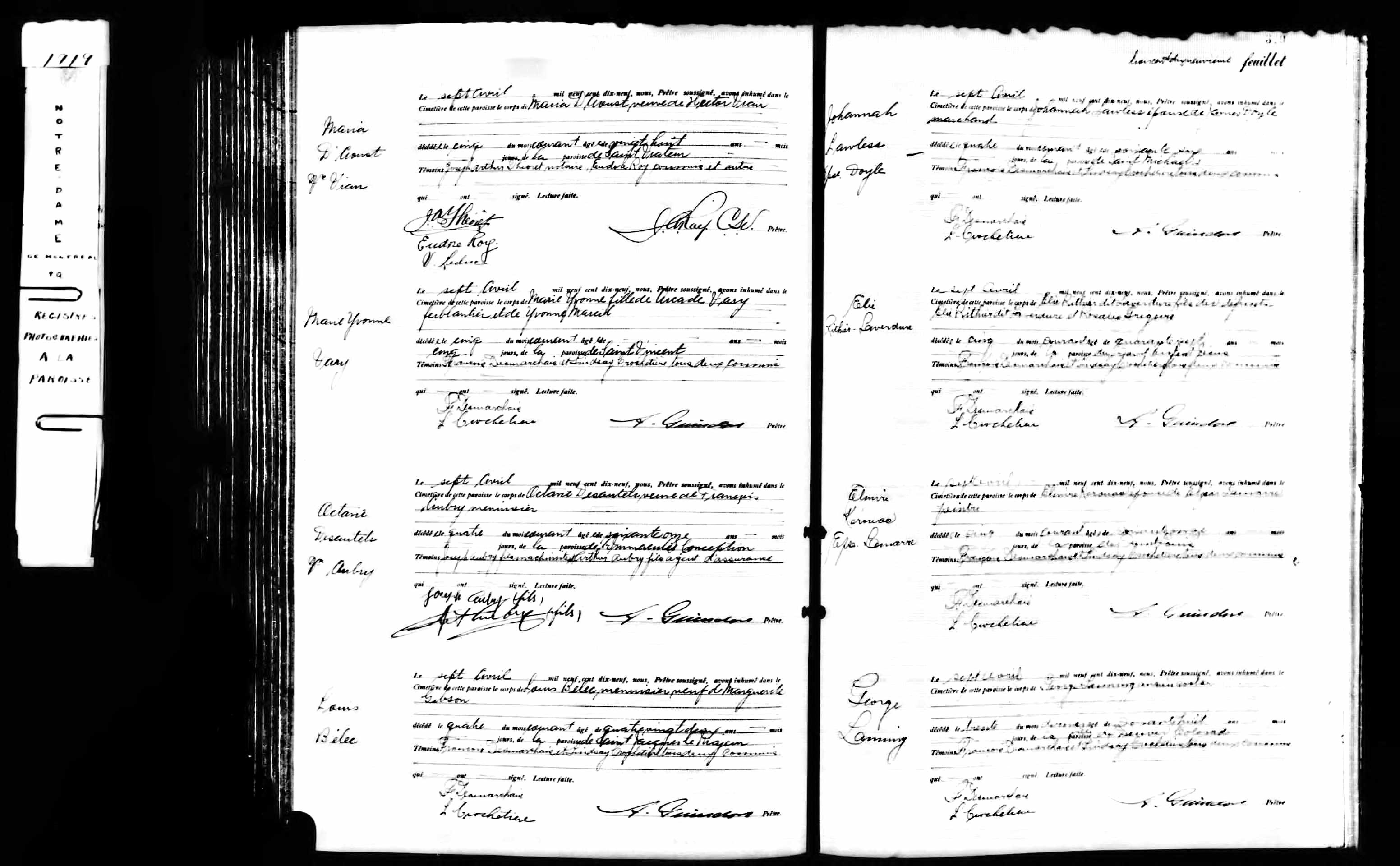 Acte de sépulture