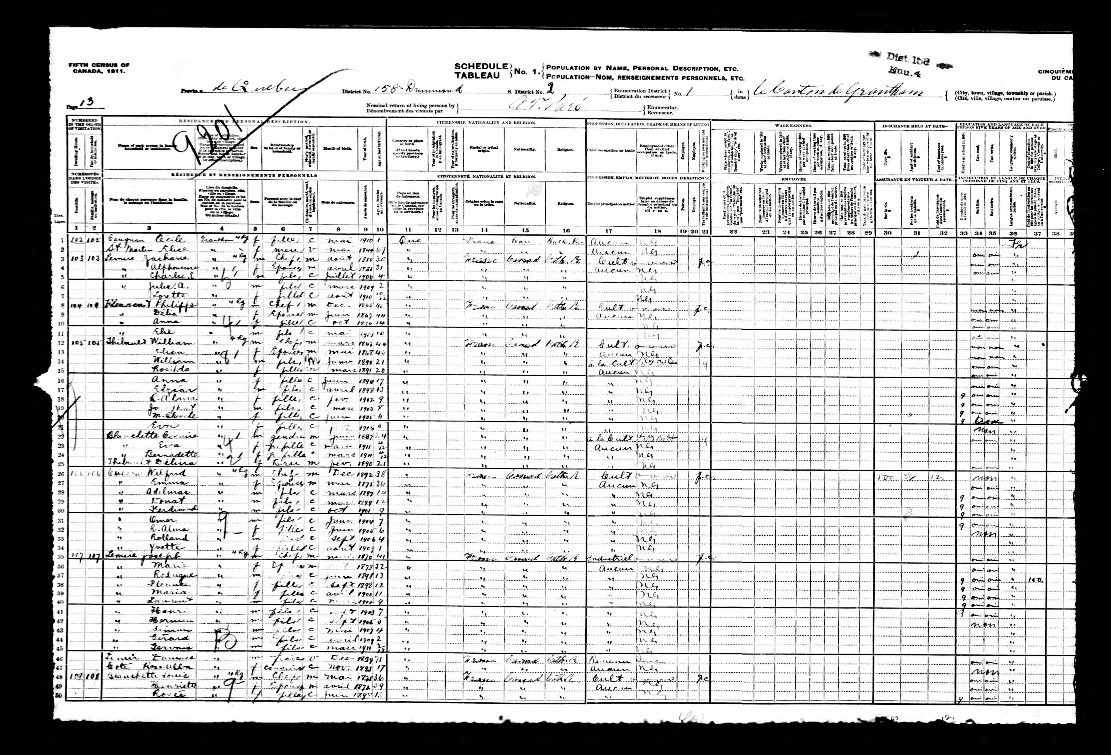 Recensement canadien 1911