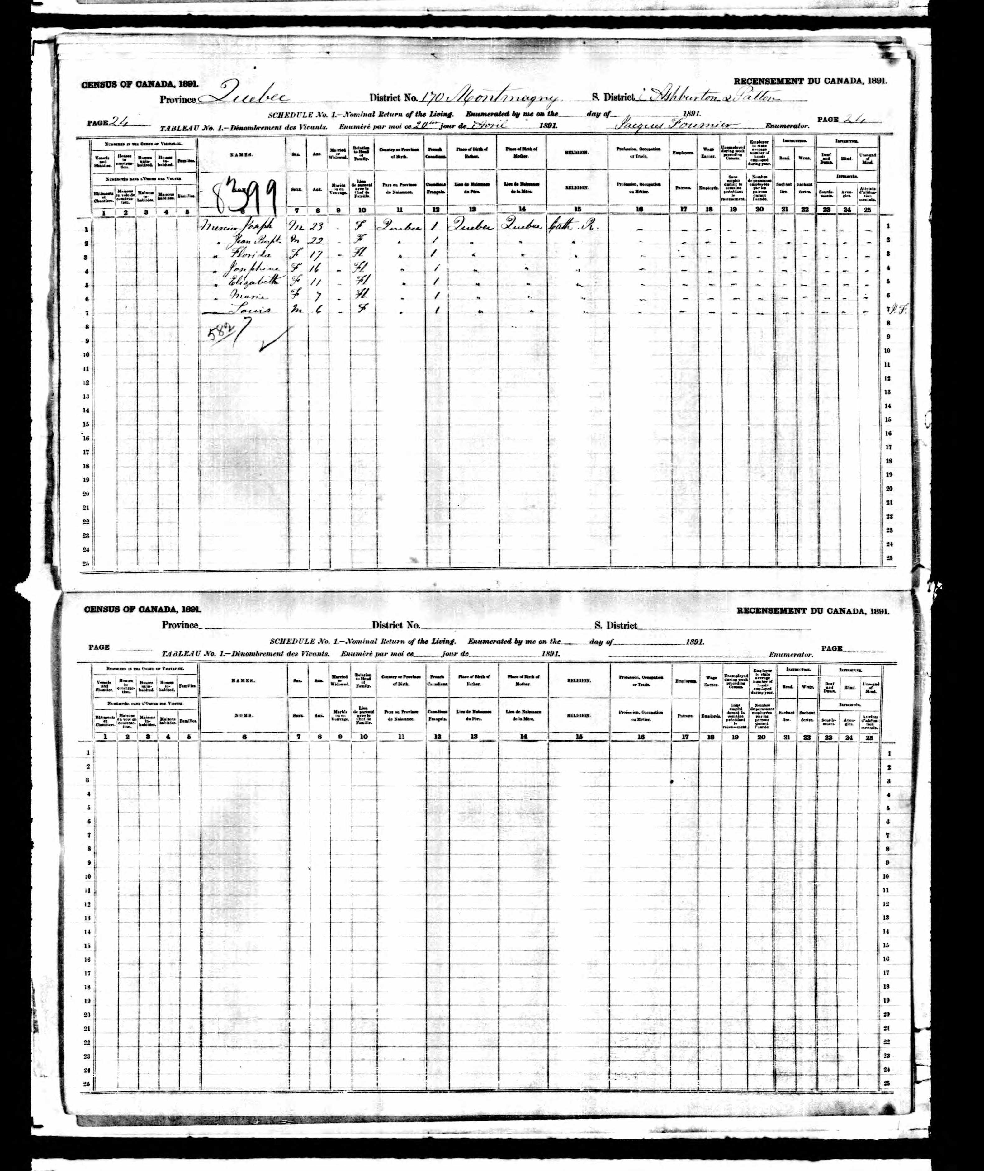 Recensement canadien 1891