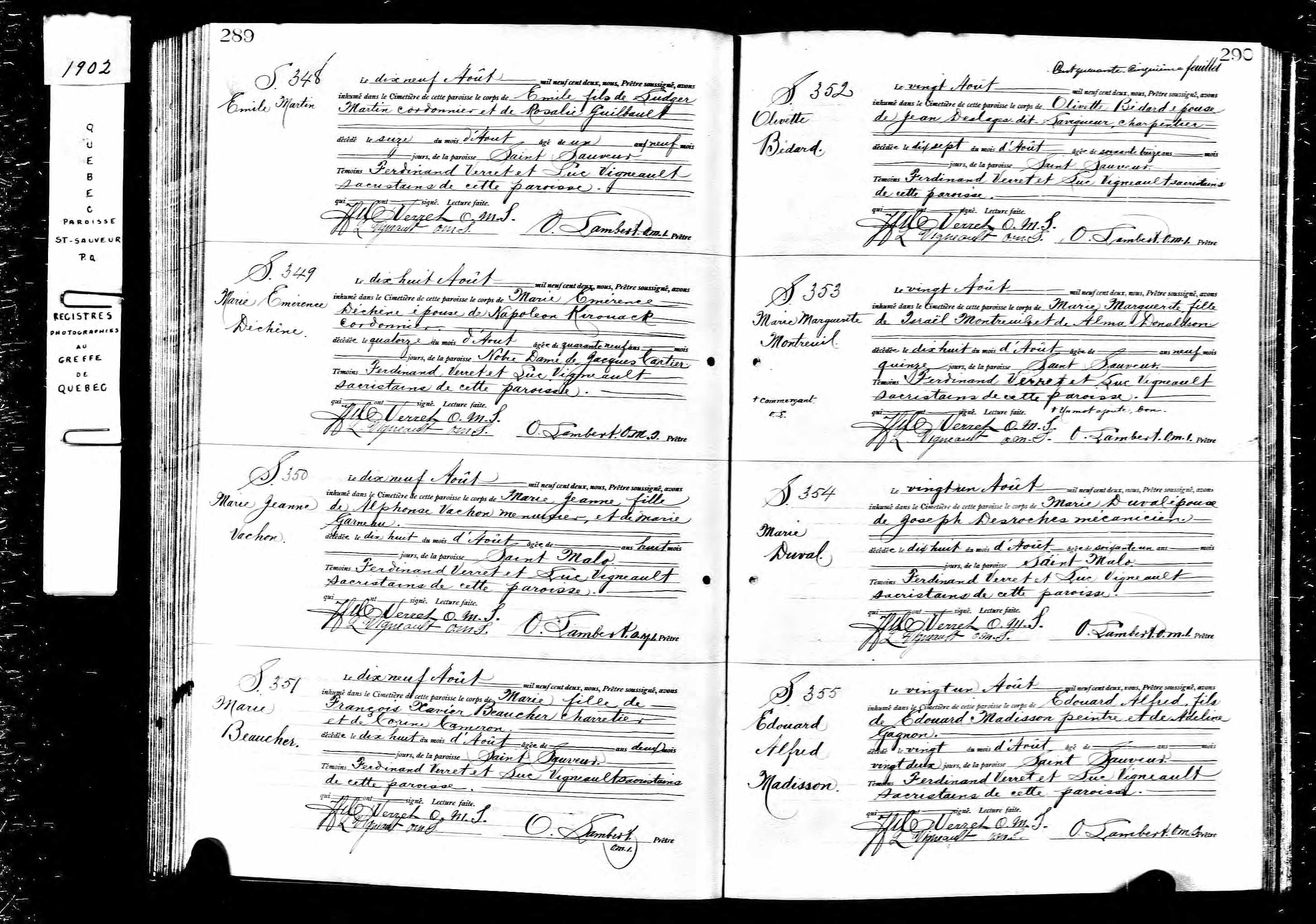 Acte de sépulture