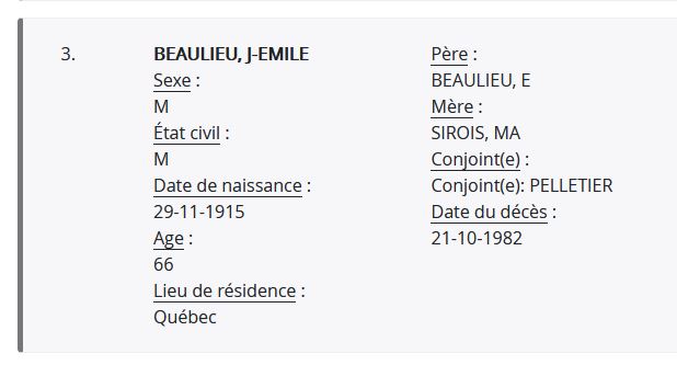 Mention du décès