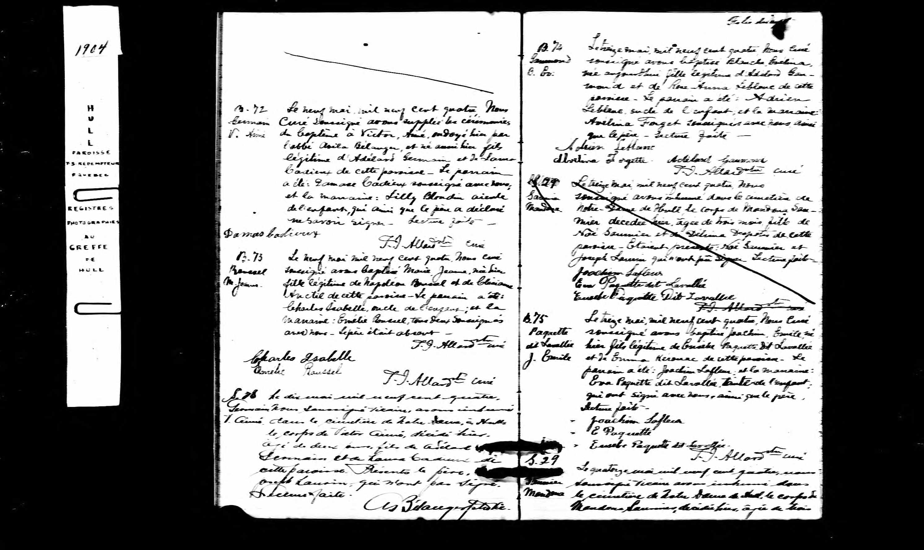 Acte de baptême Acte de baptême