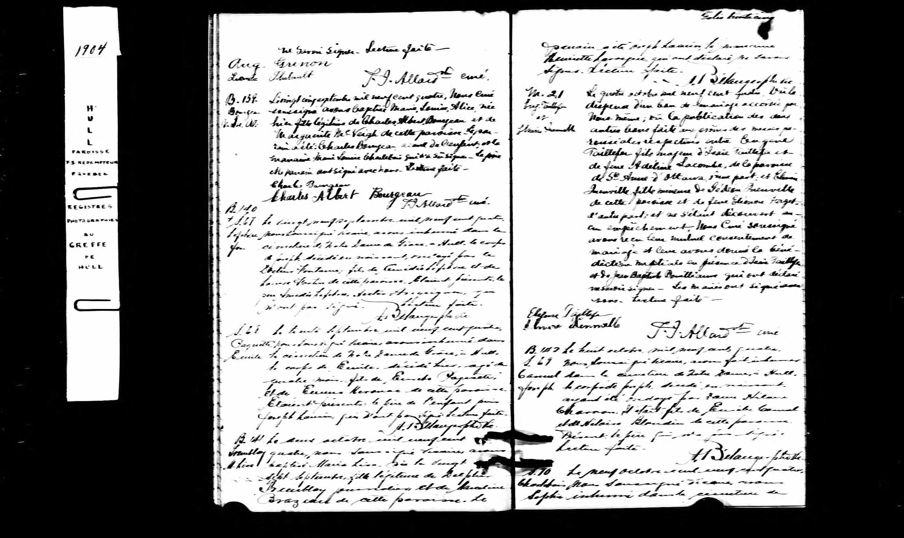 Acte de sépulture Acte de sépulture
