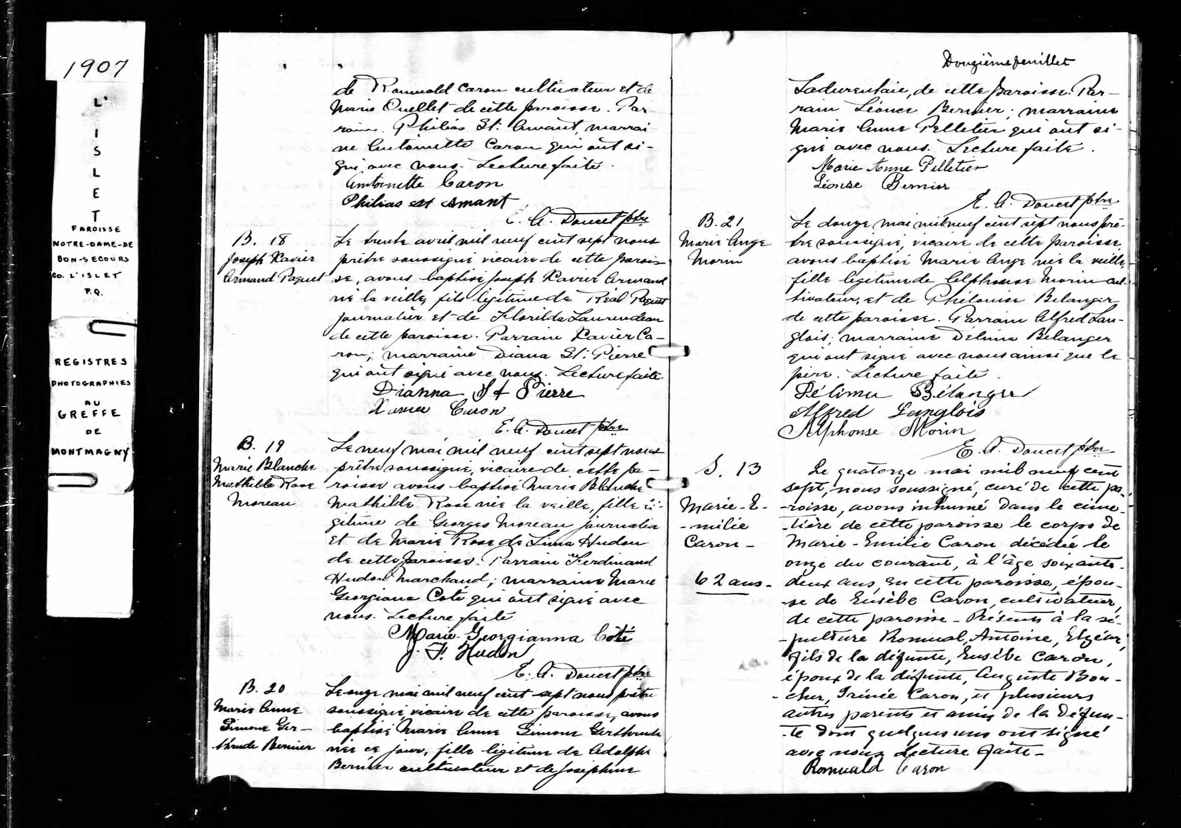 Acte de sépulture