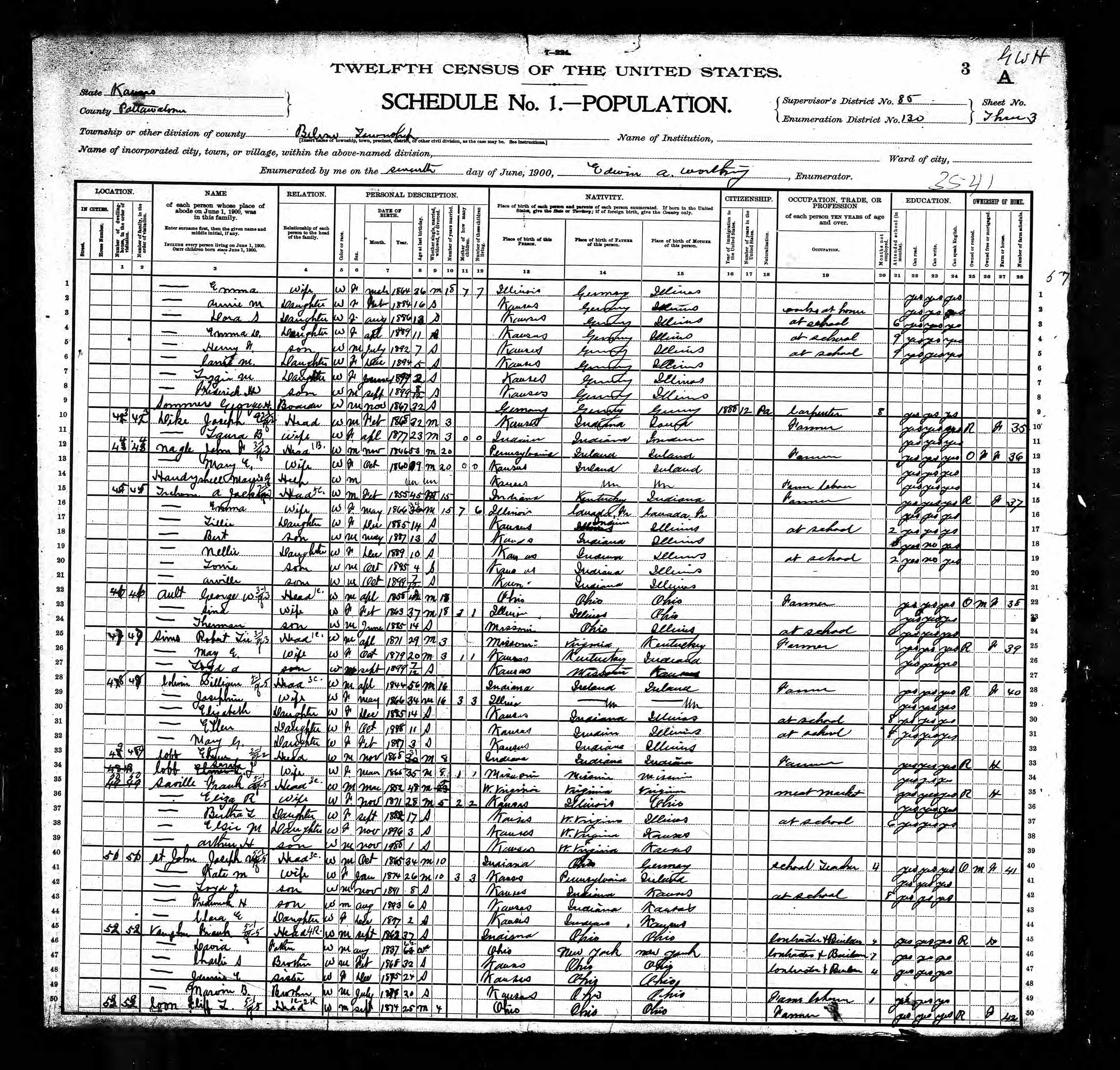 Recensement fédéral américain 1900