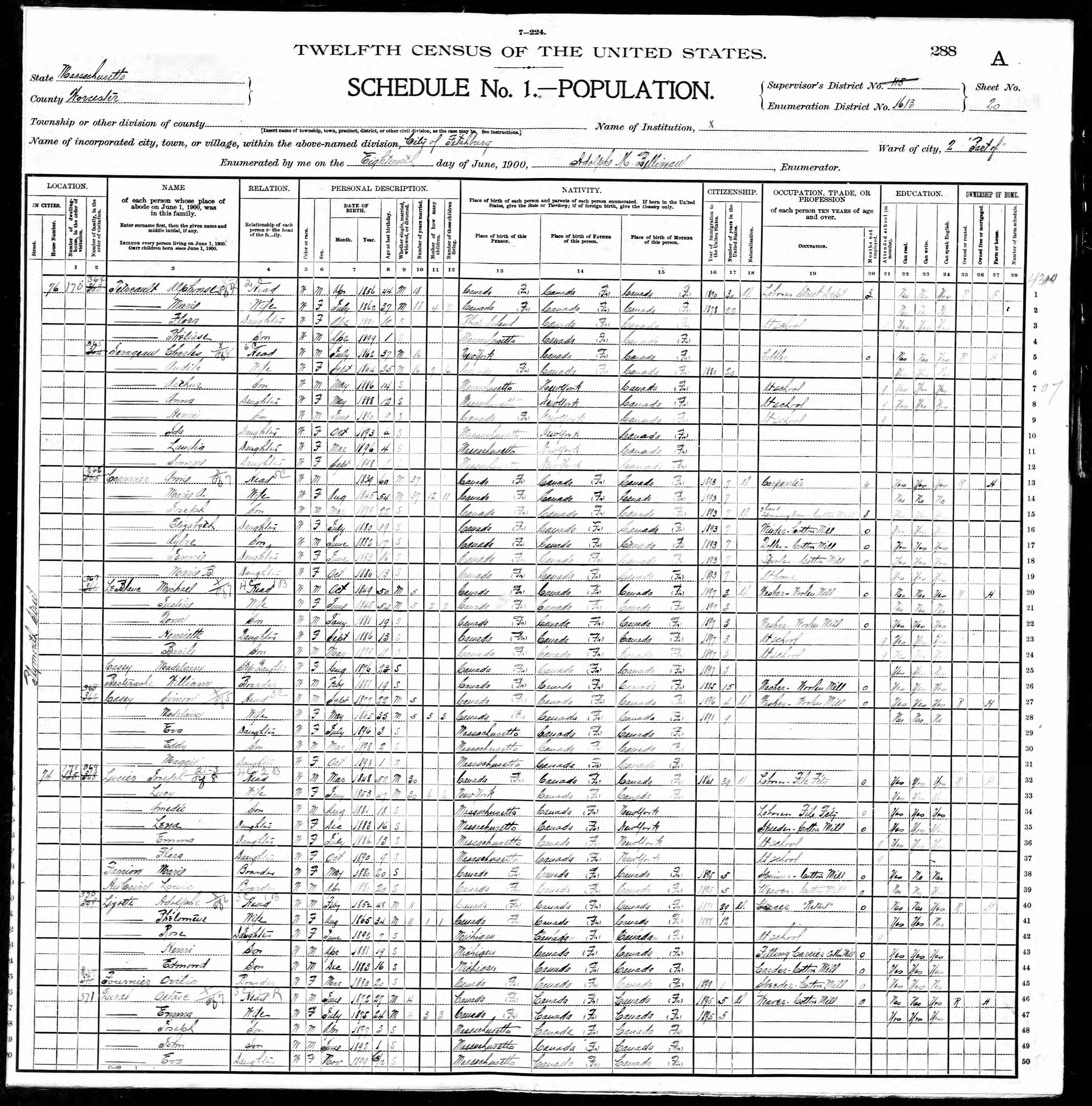 Recensement fédéral américain 1900