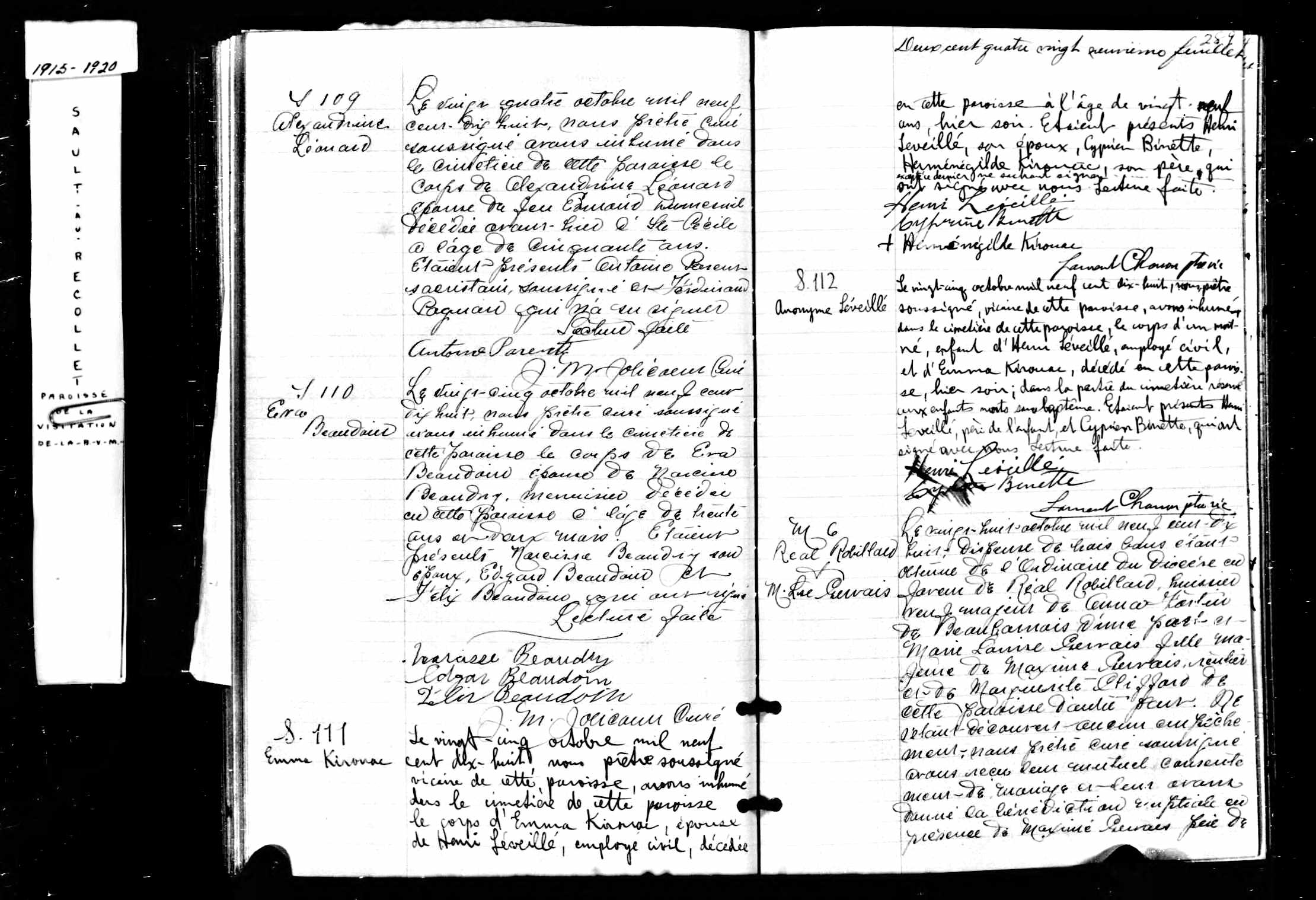 Acte de sépulture
