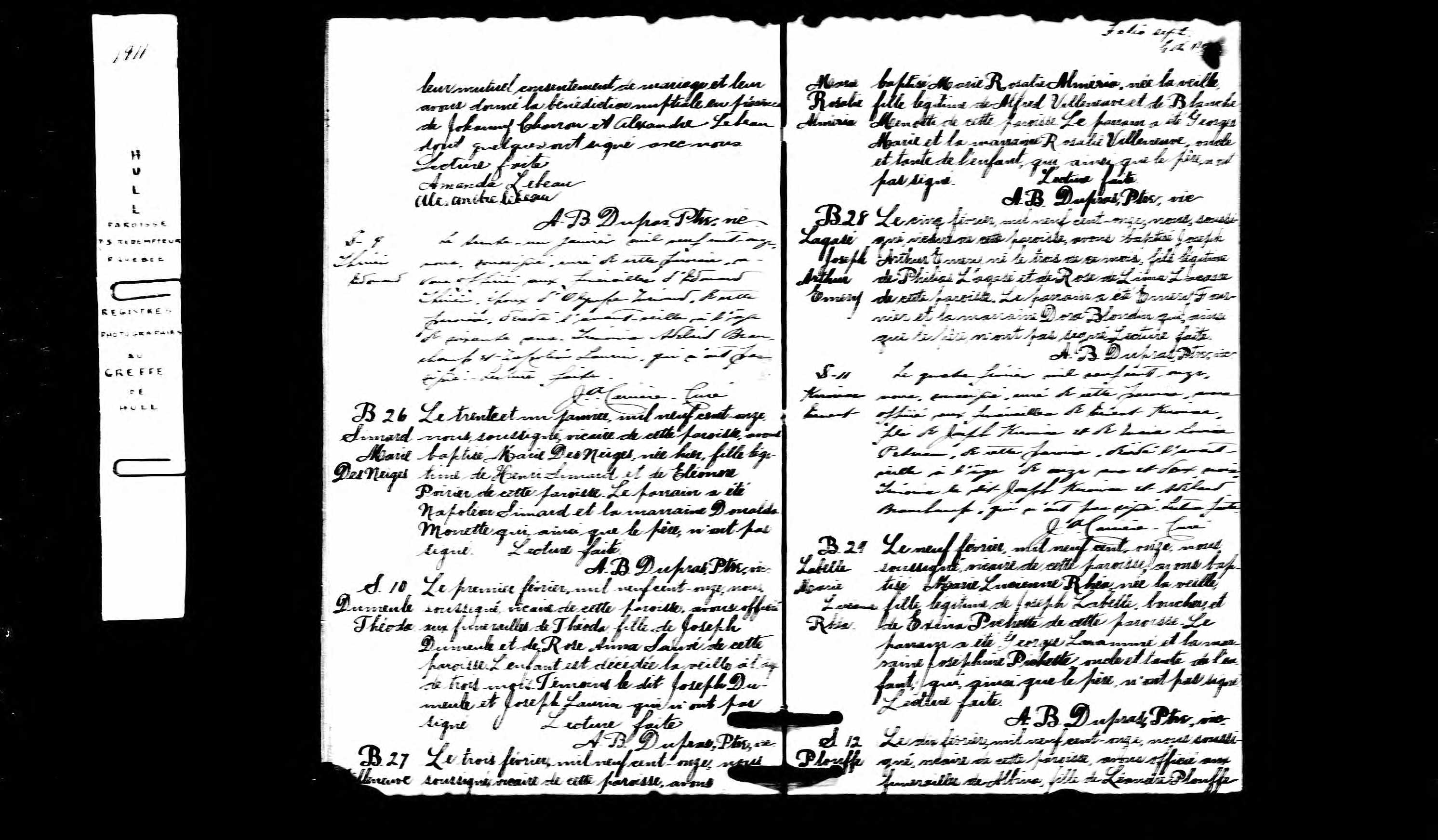 Acte de sépulture