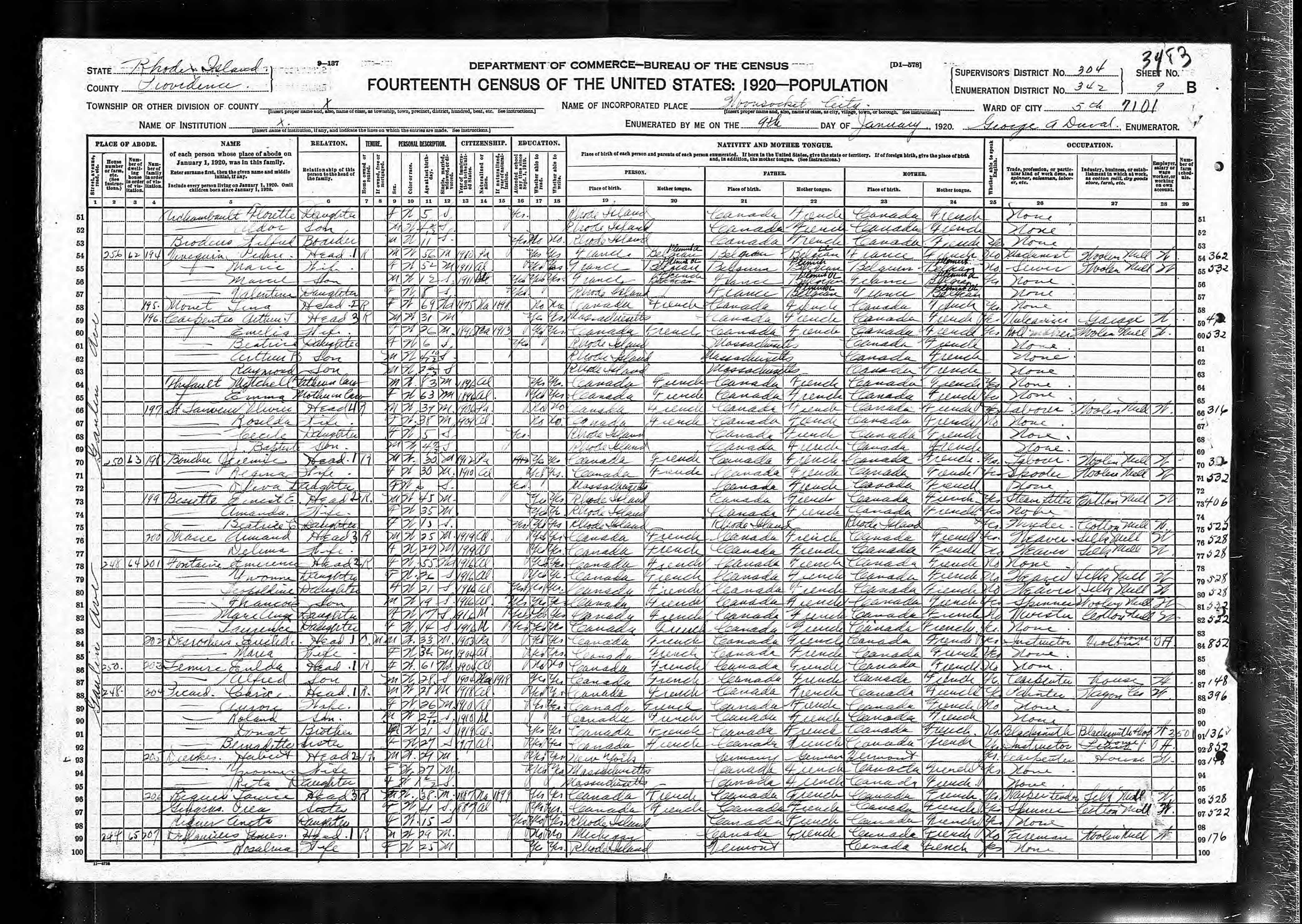 Recensement fédéral américain 1920
