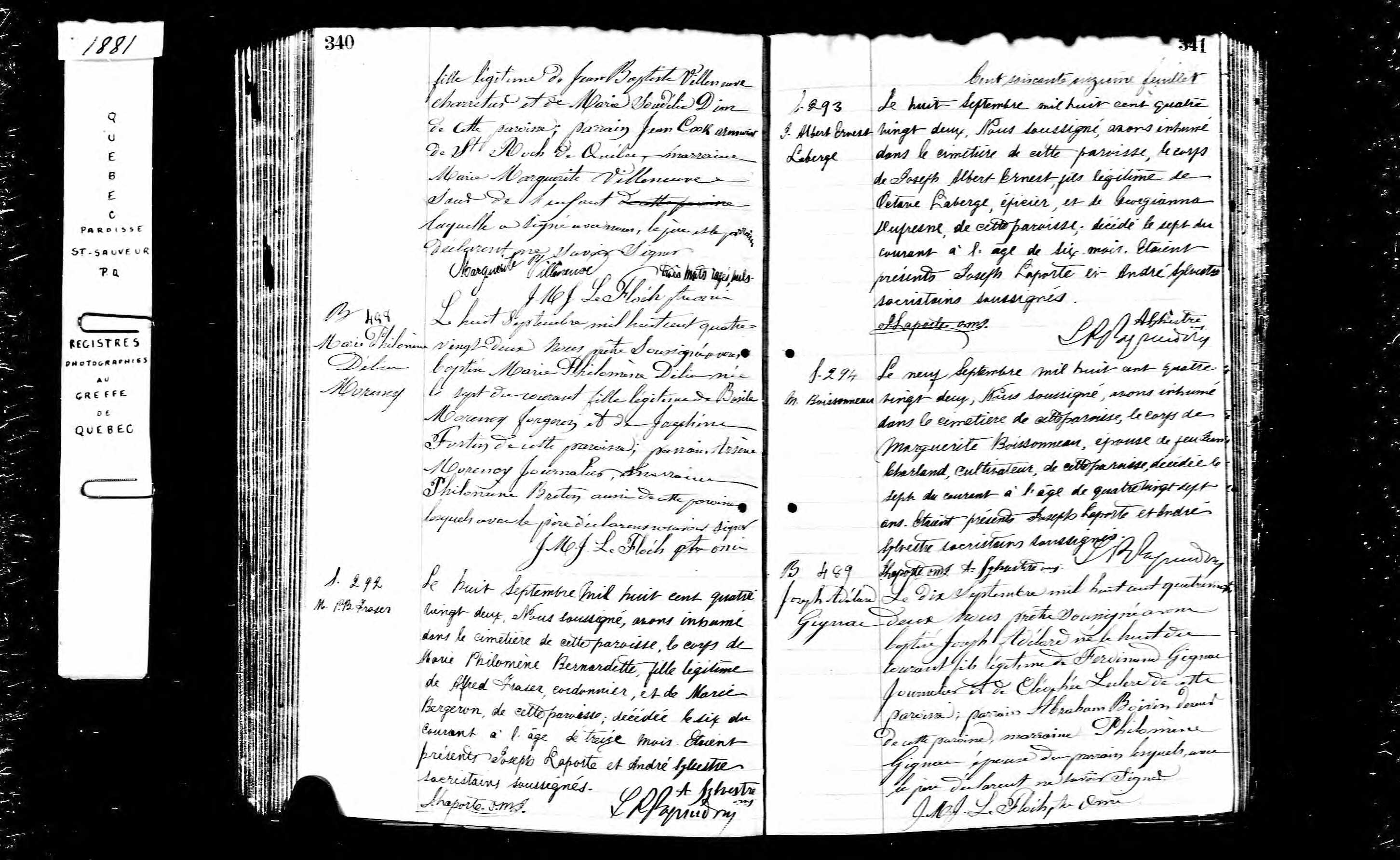 Acte de sépulture