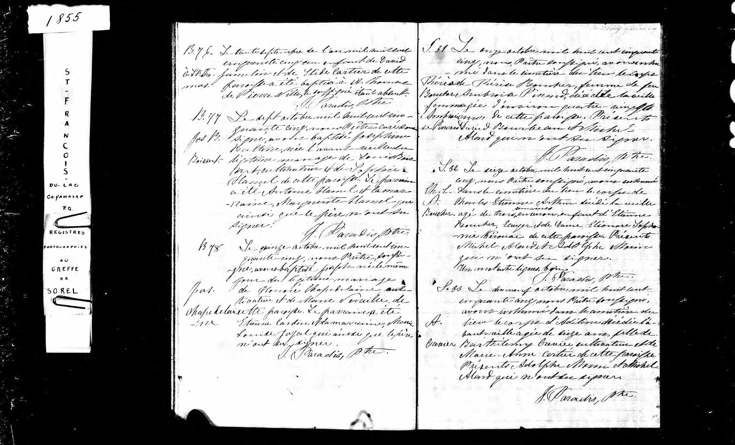 Acte de sépulture Acte de sépulture