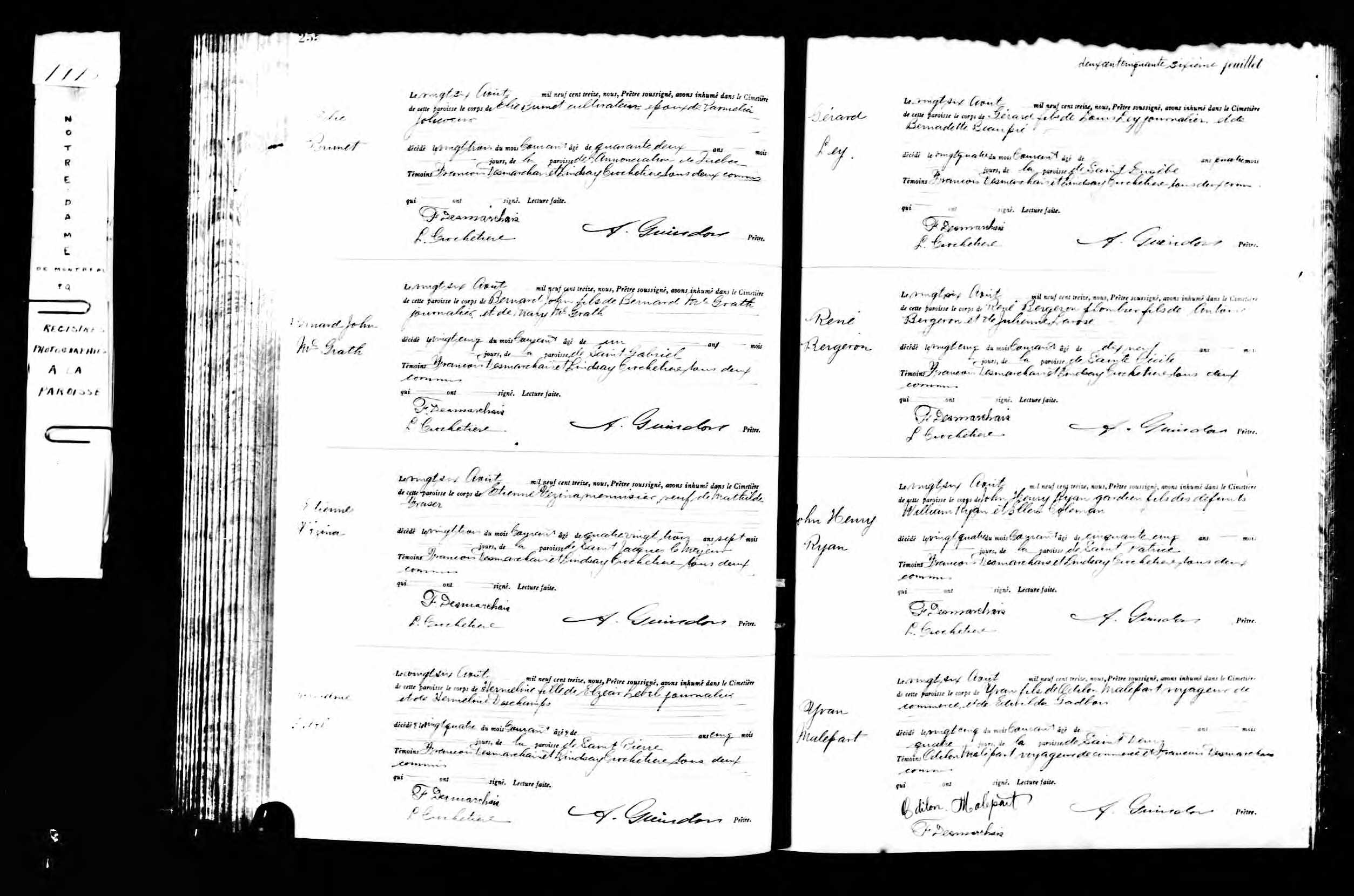 Acte de sépulture