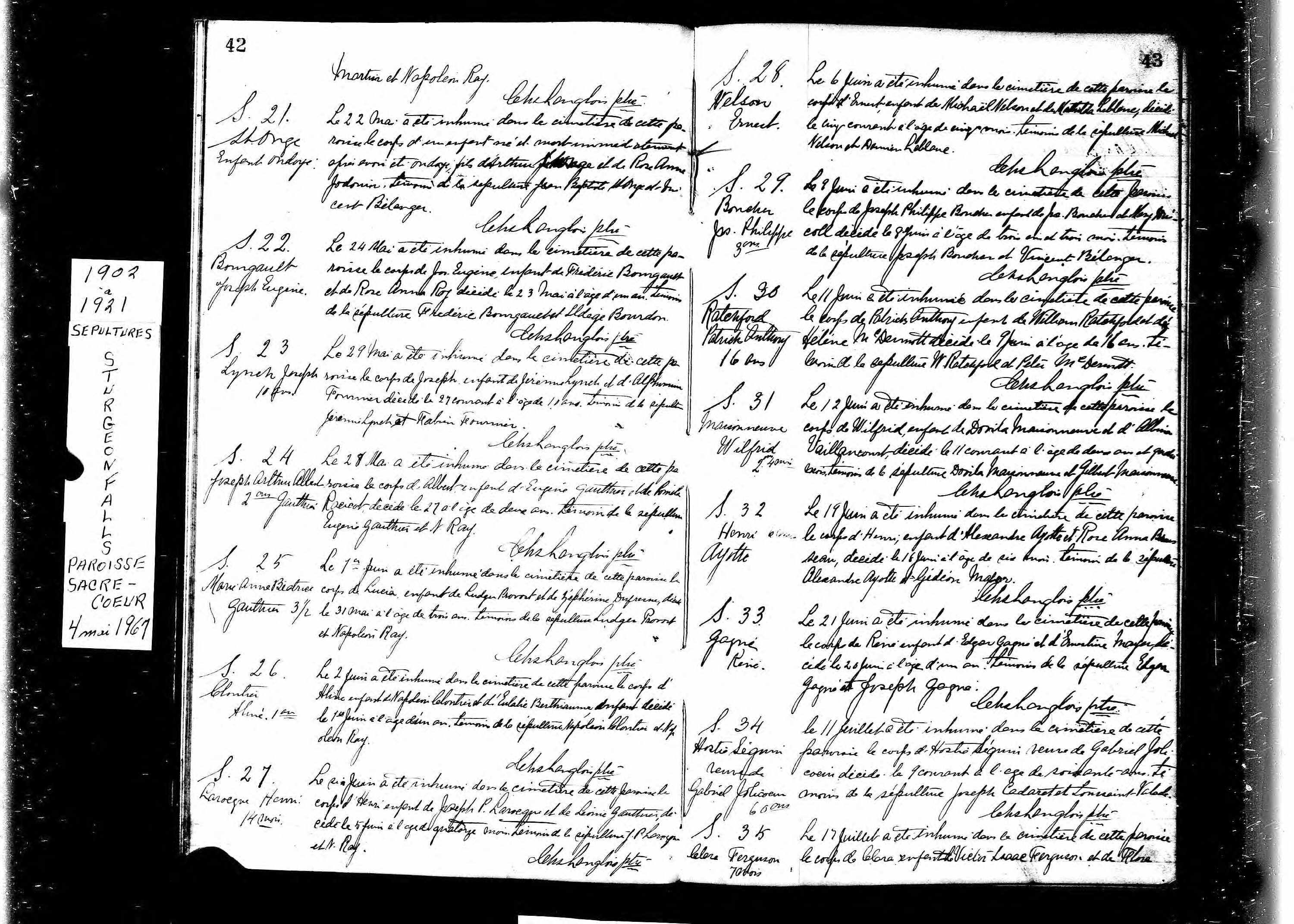 Acte de sépulture