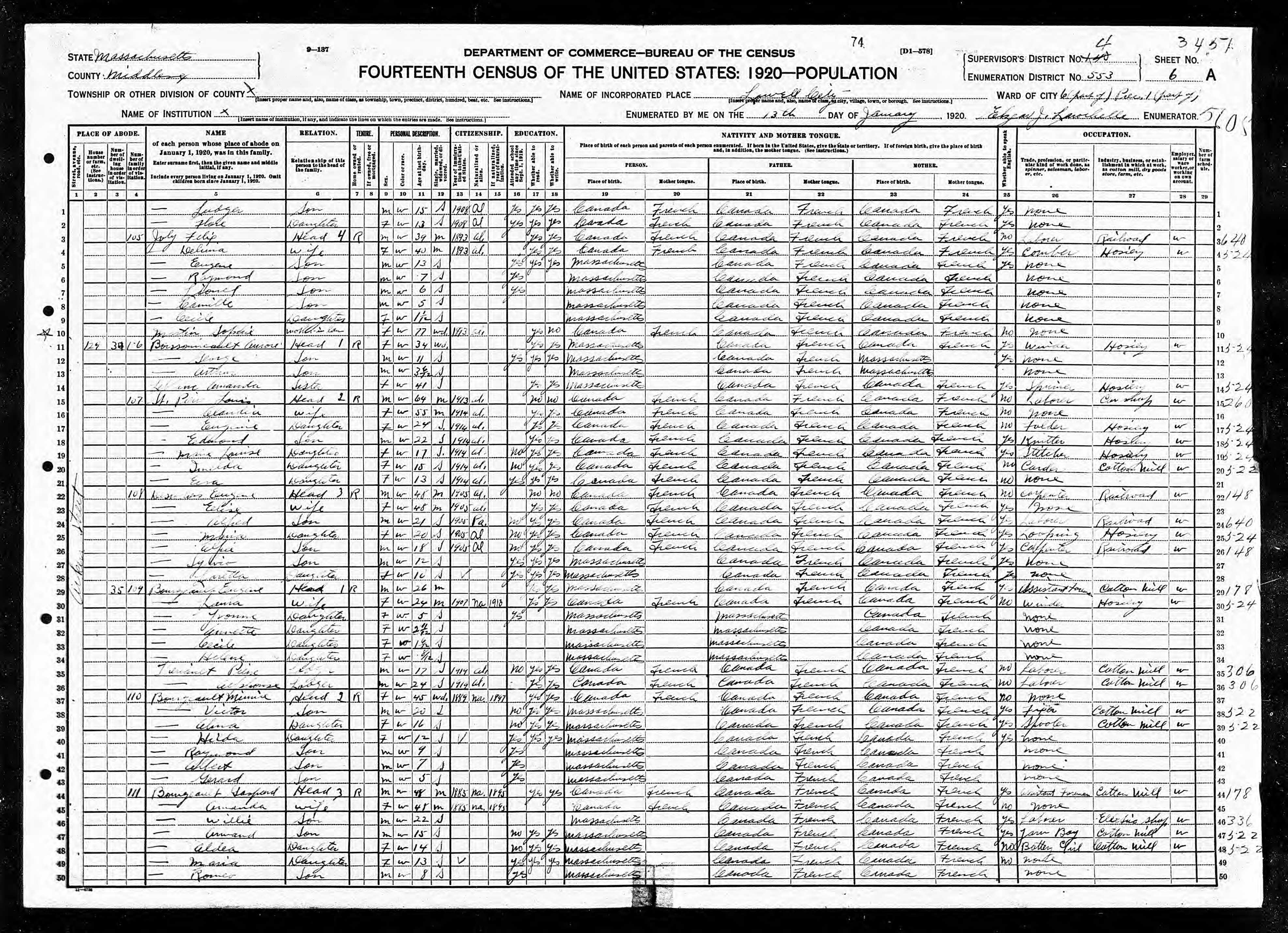 Recensement fédéral américain 1920