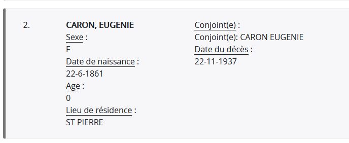 Mention du décès