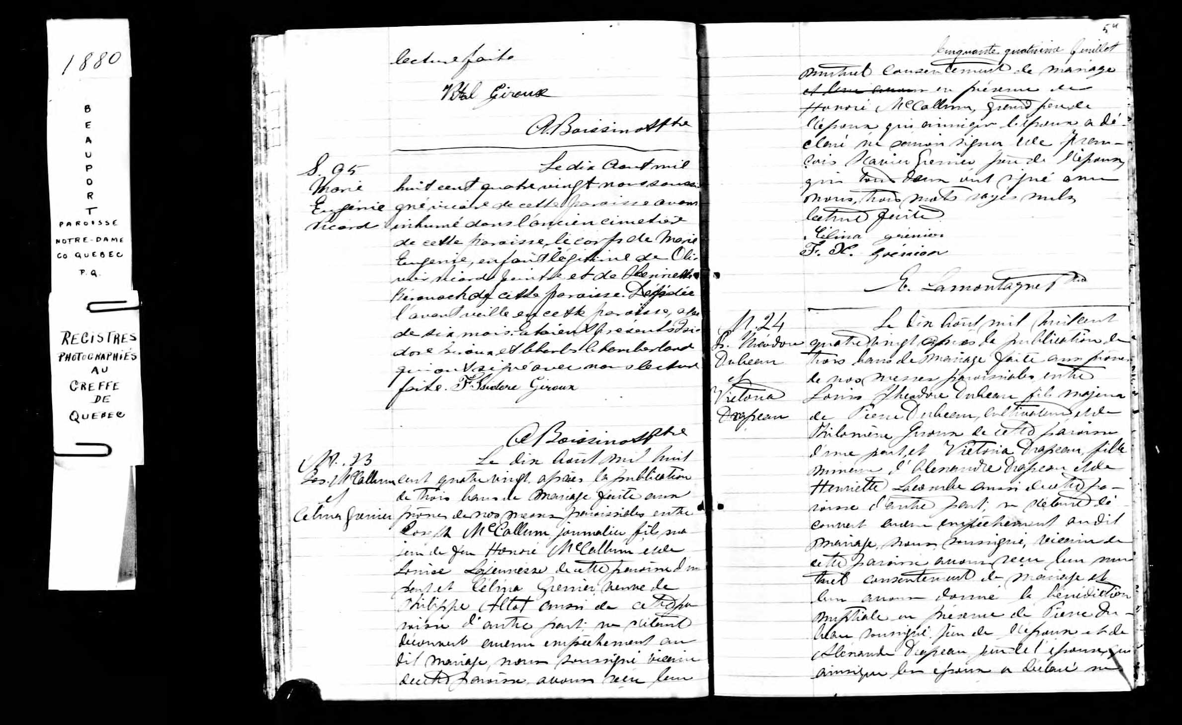 Acte de sépulture