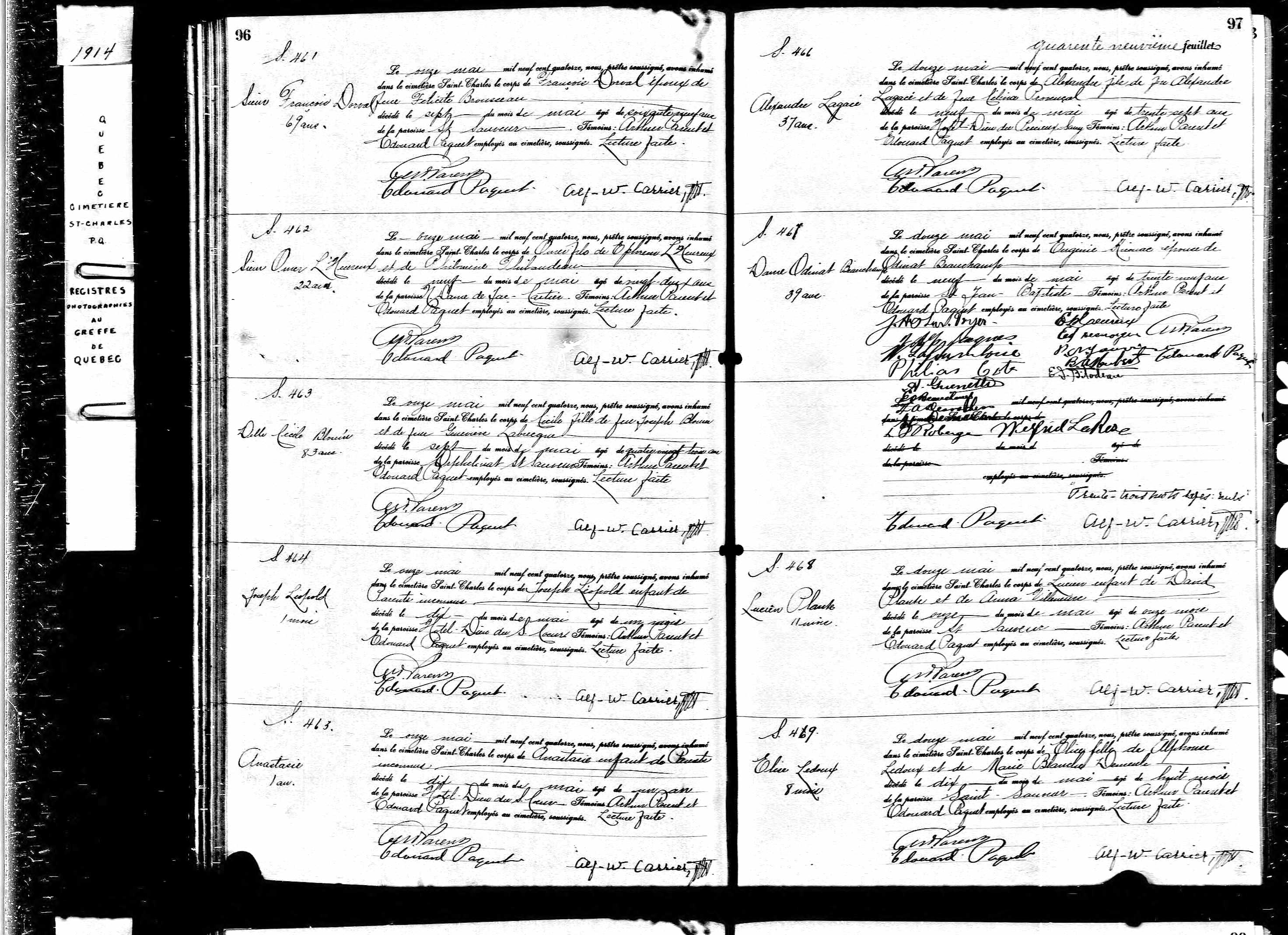 Acte de sépulture Acte de sépulture