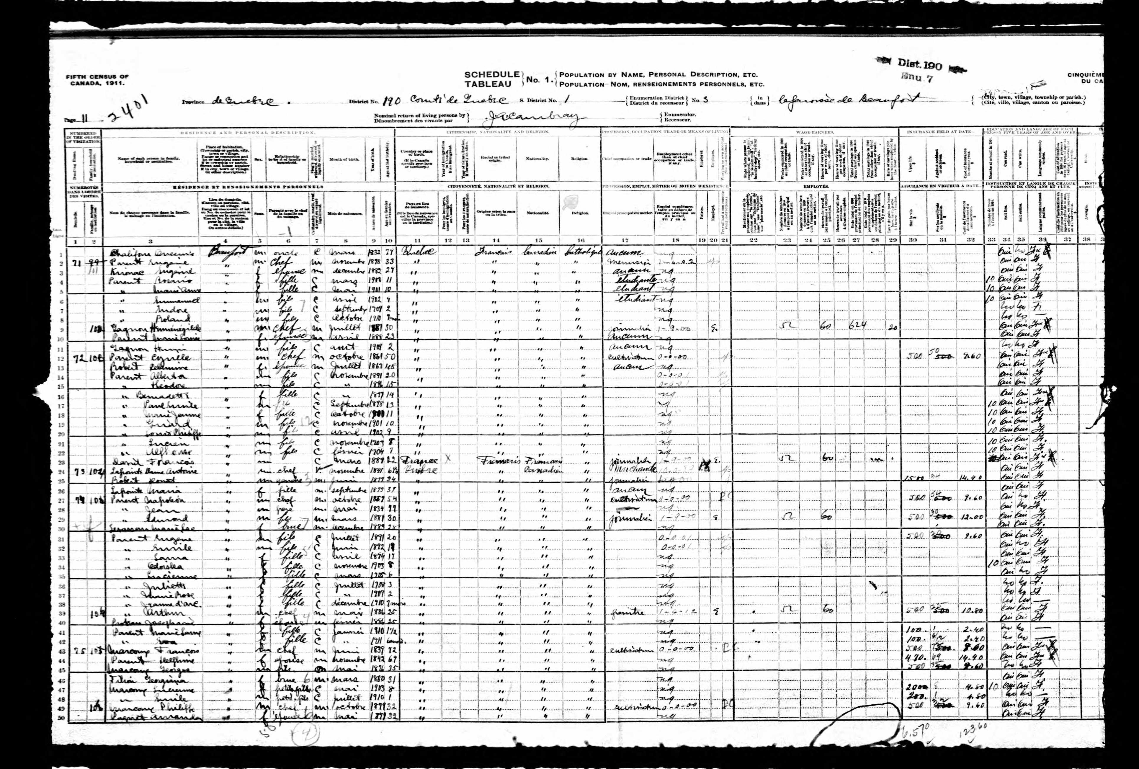 Recensement canadien 1911