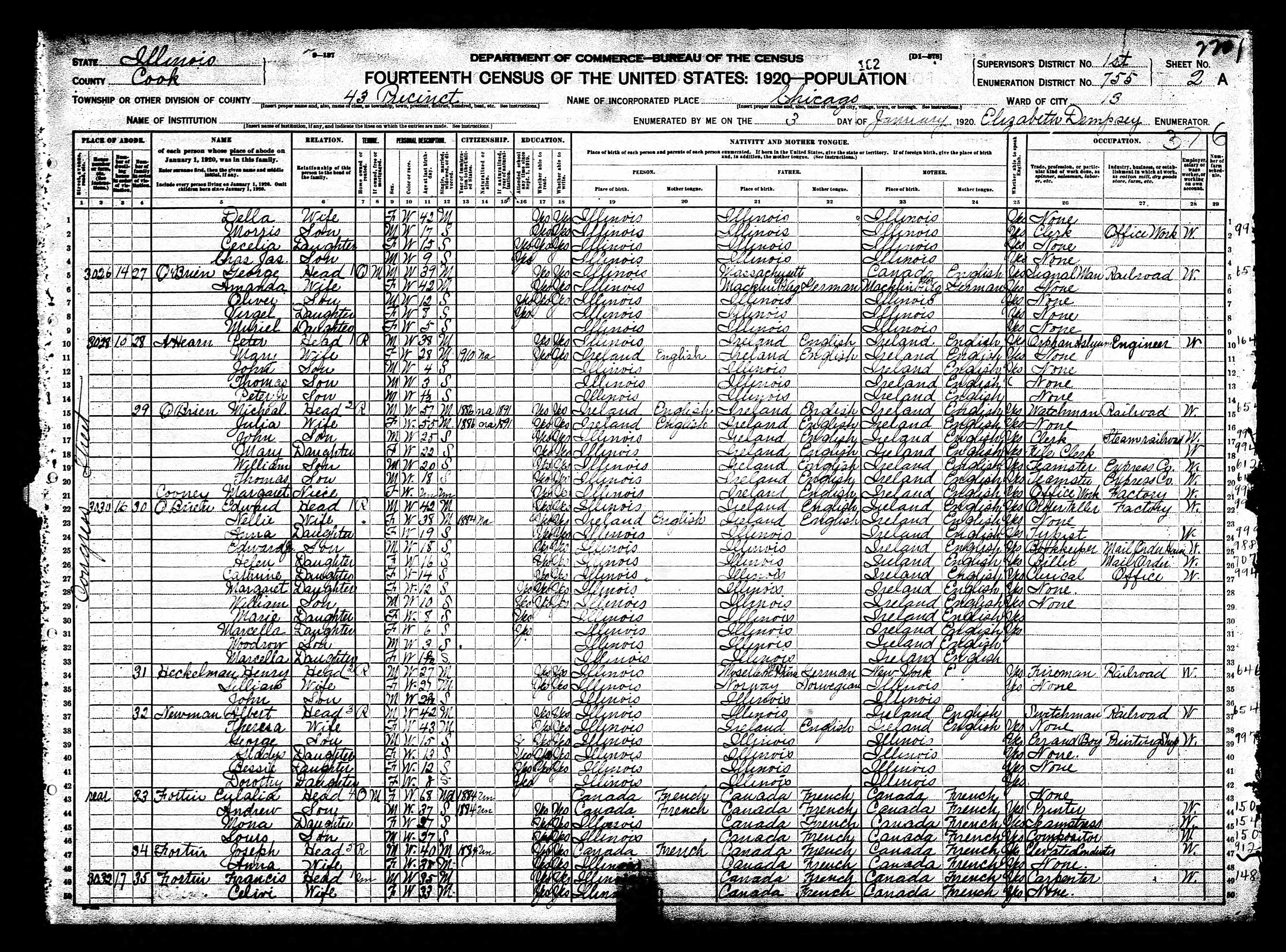 Recensement fédéral américain 1920