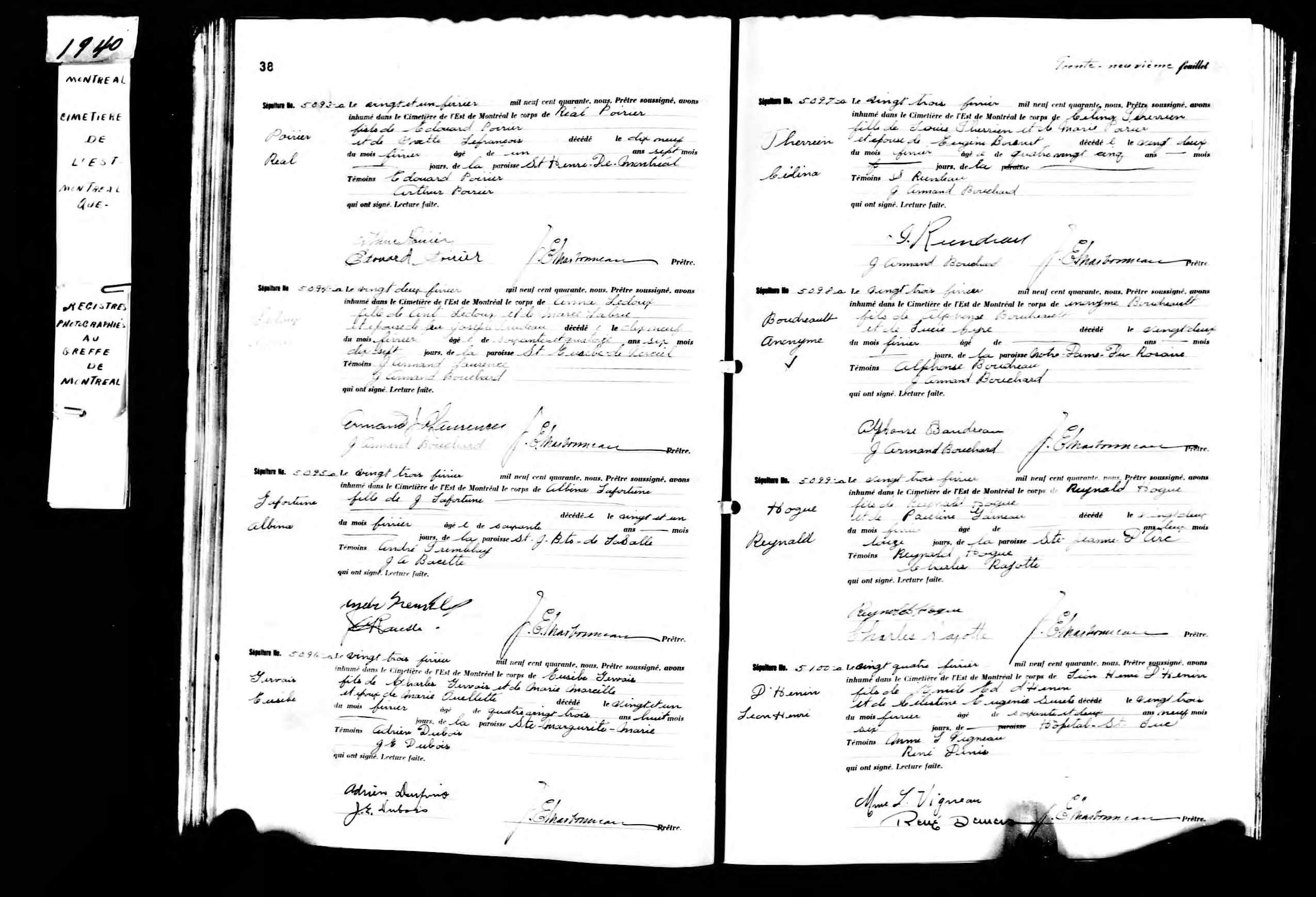 Acte de sépulture