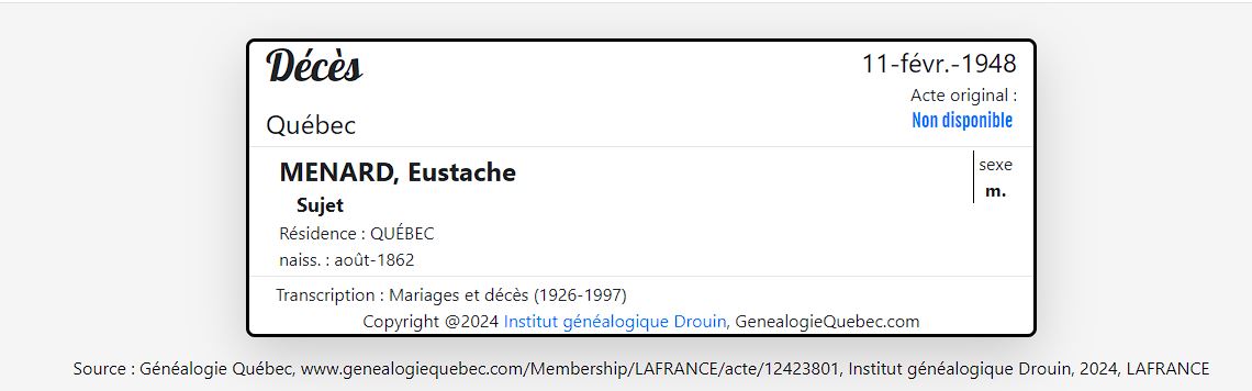 Mention du décès