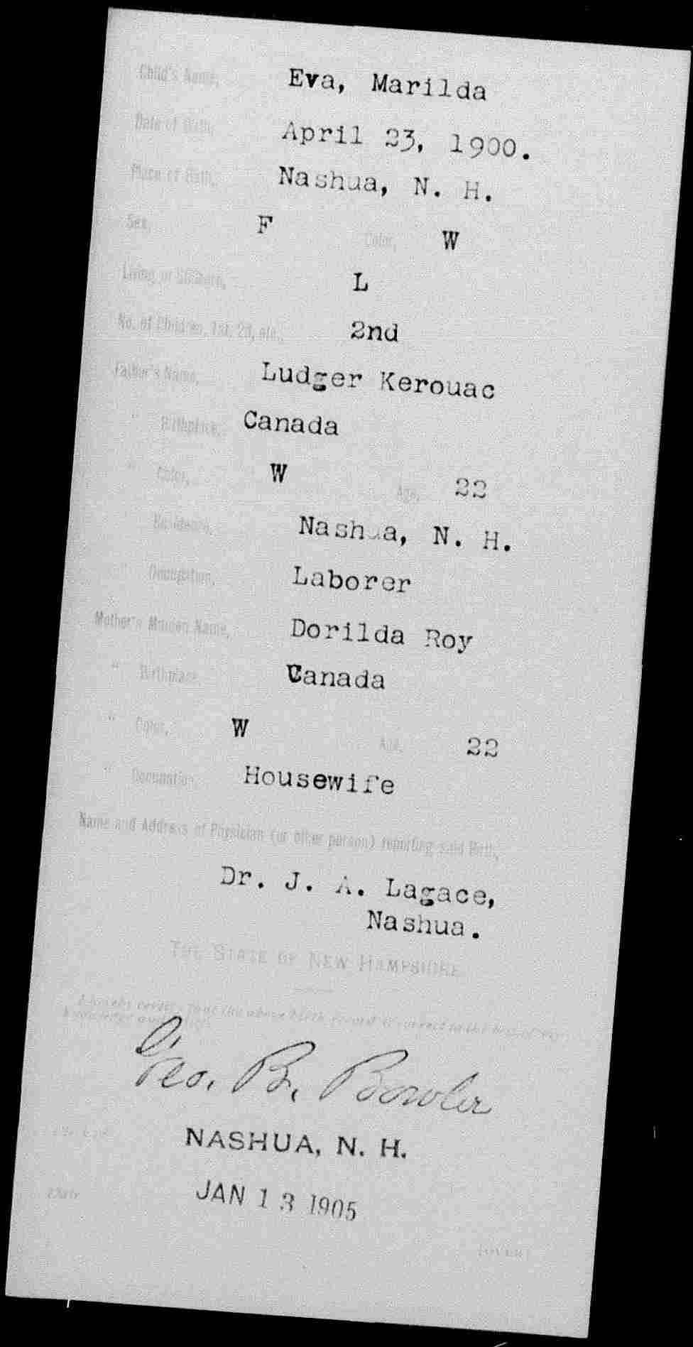 Enregistrement de la naissance Enregistrement de la naissance