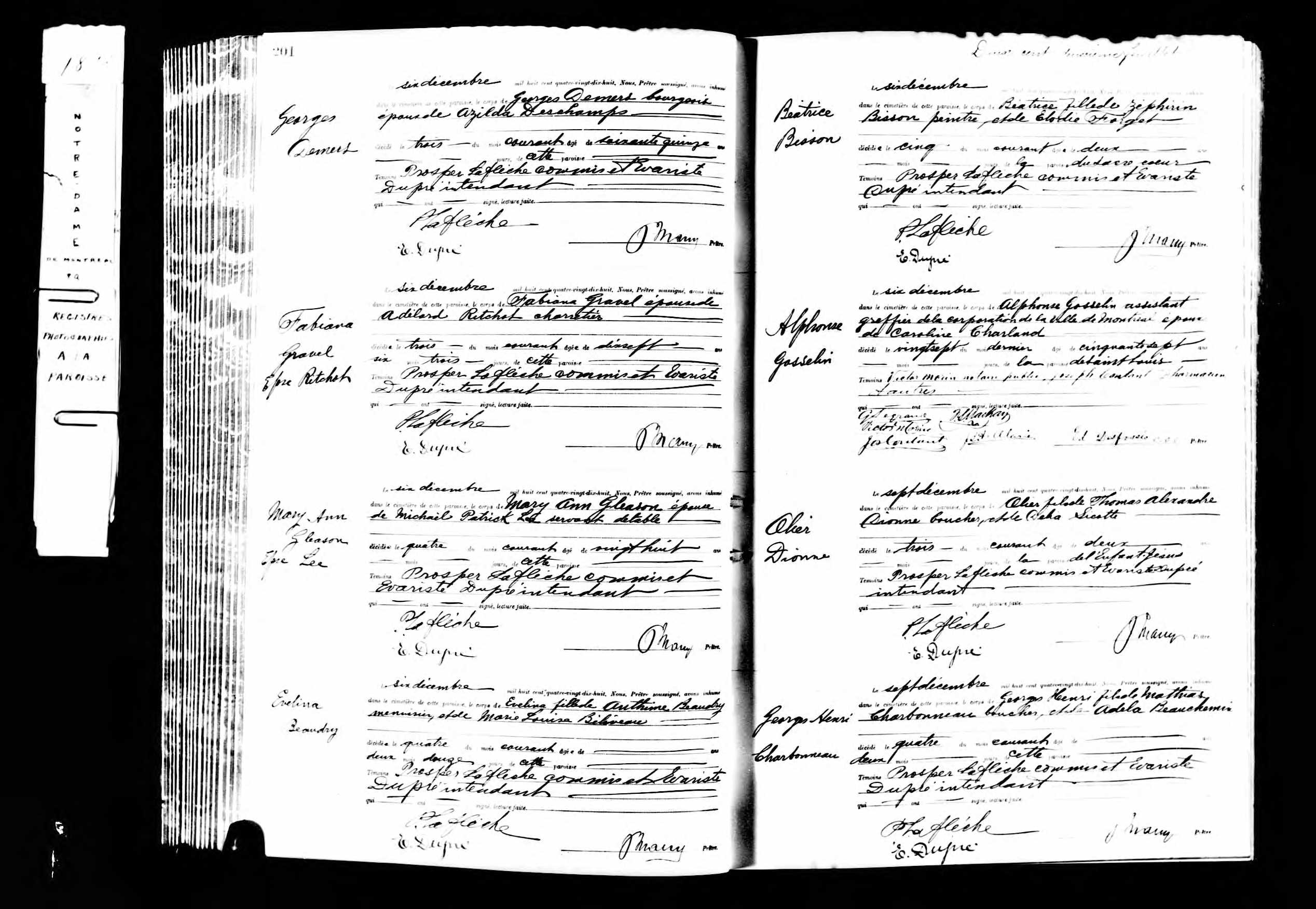 Acte de sépulture