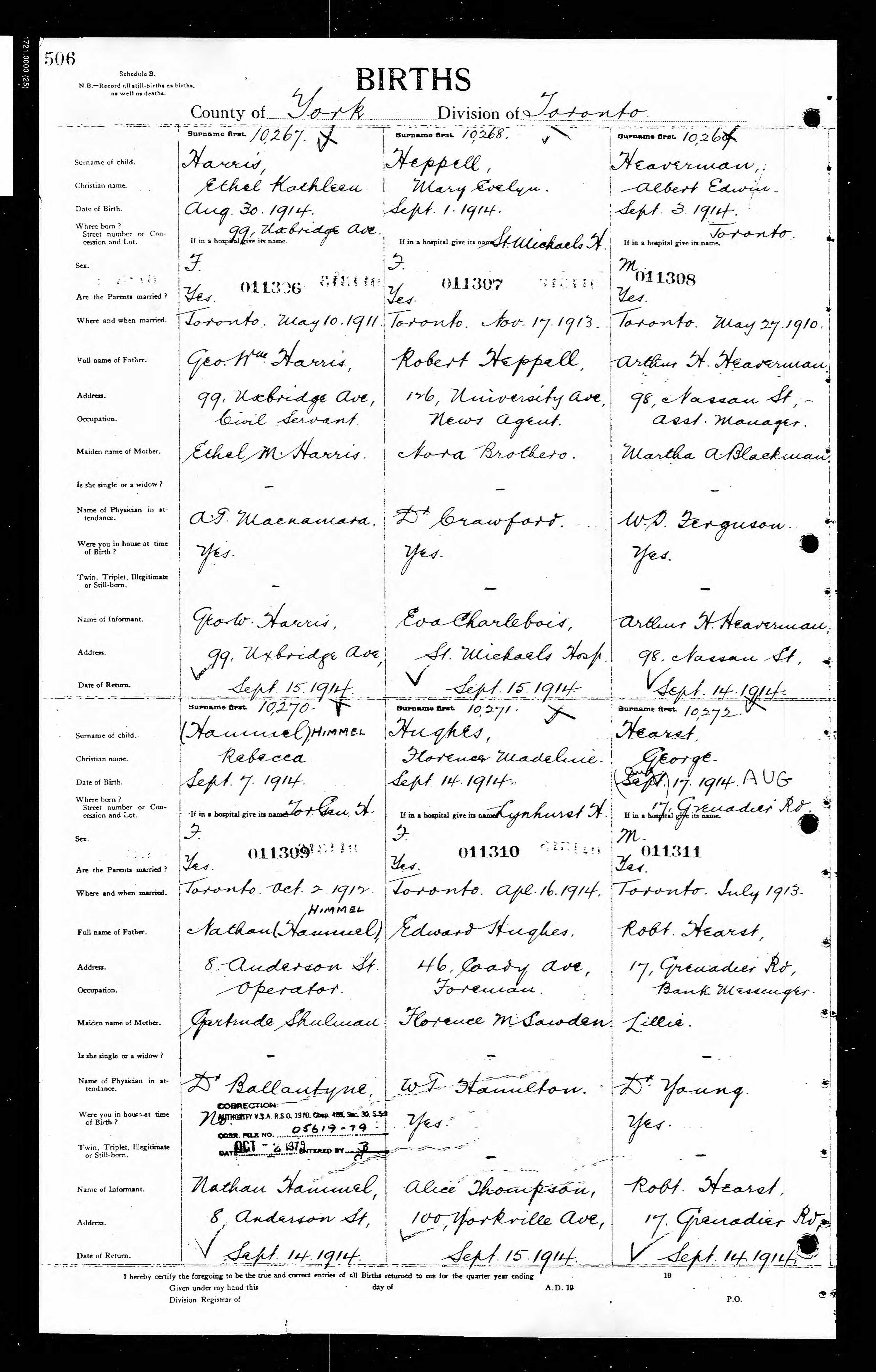 Enregistrement de la naissance