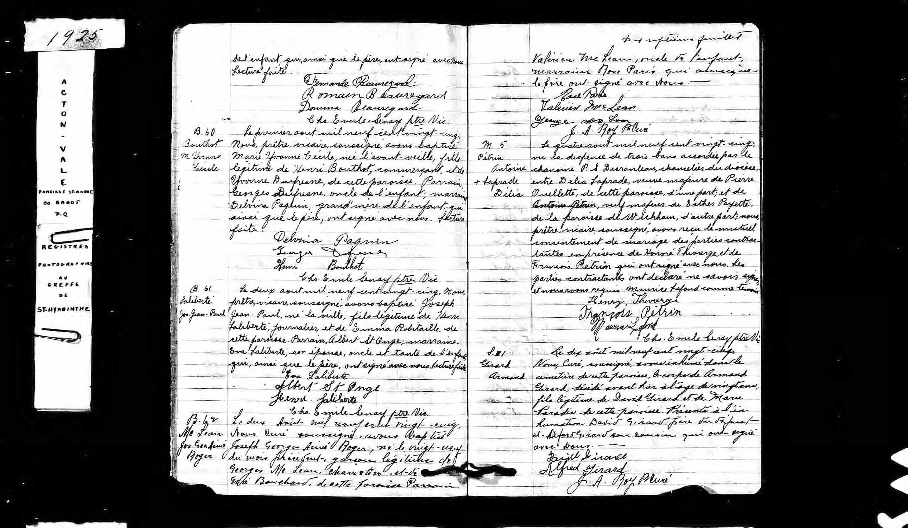 Acte de mariage en troisièmes noces