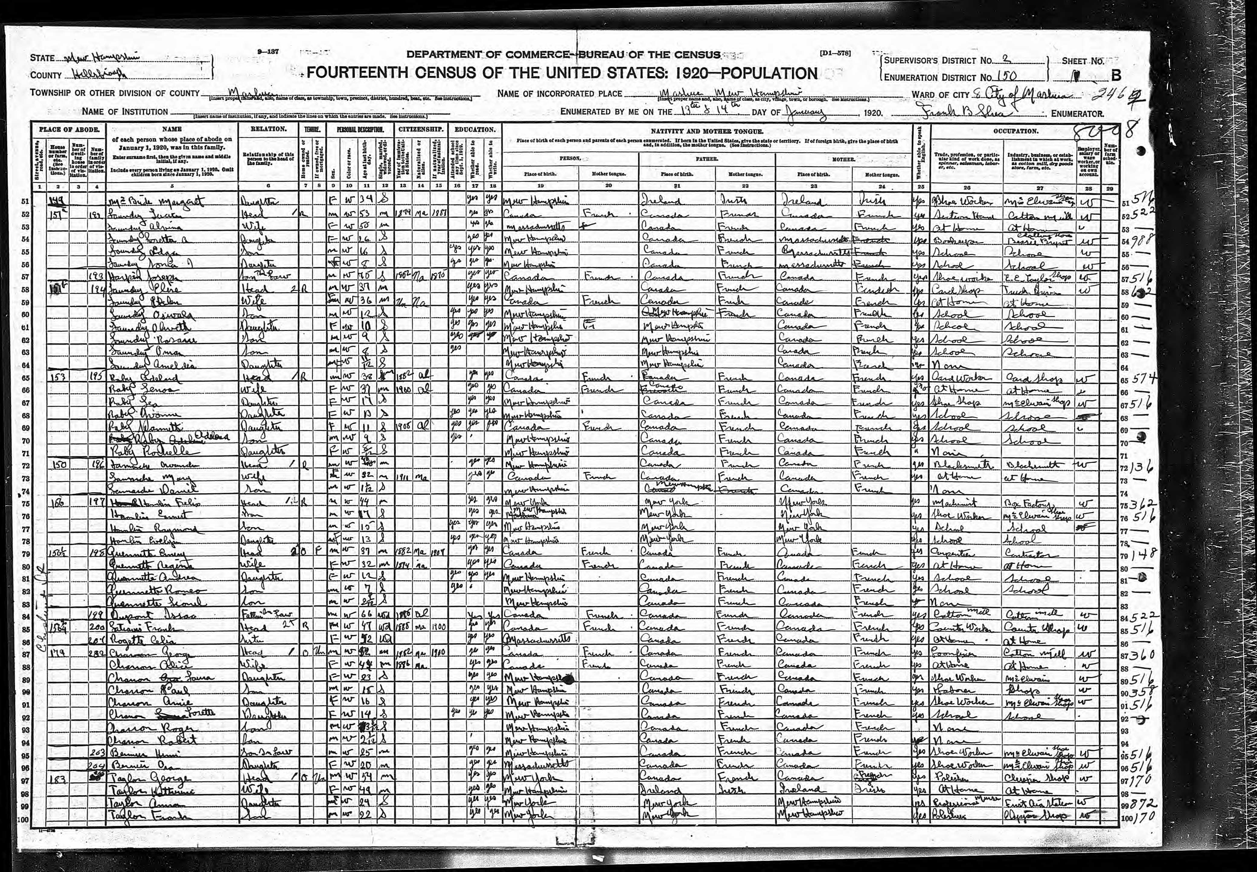 Recensement fédéral américain 1920