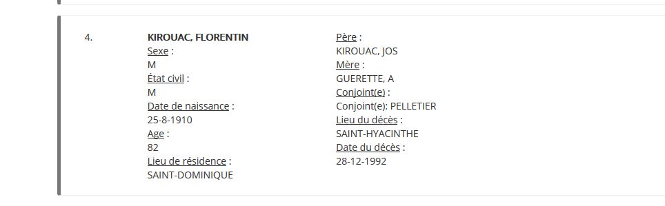 Mention du décès