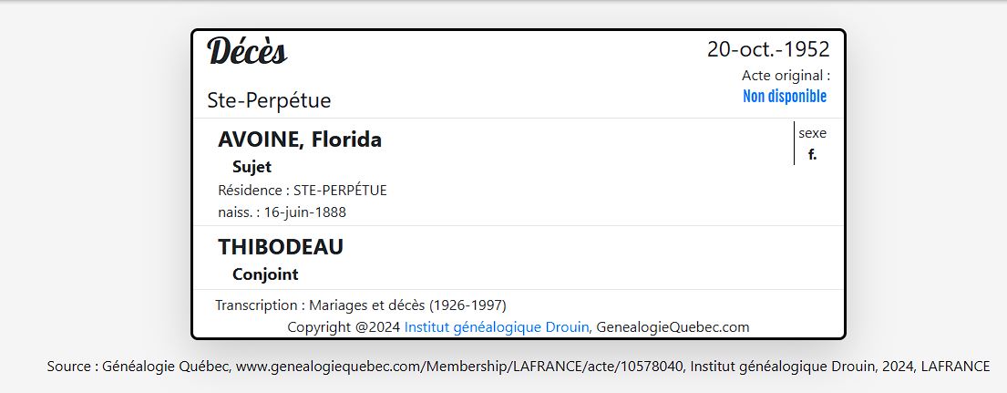 Mention du décès