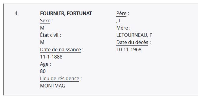 Mention du décès