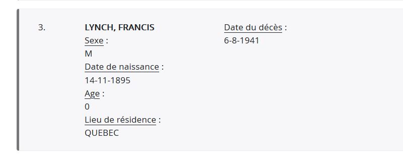 Mention du décès
