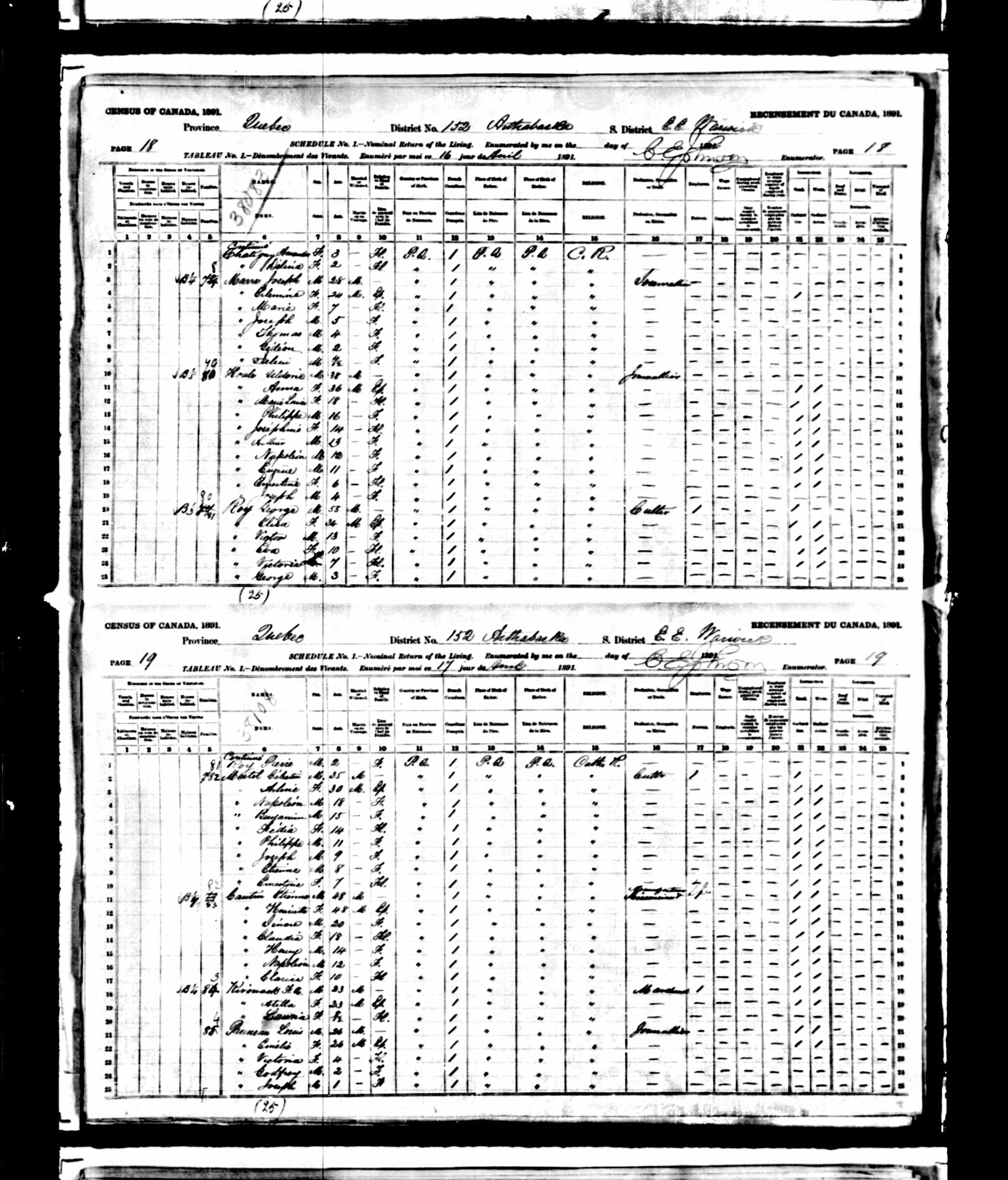 Recensement canadien 1891