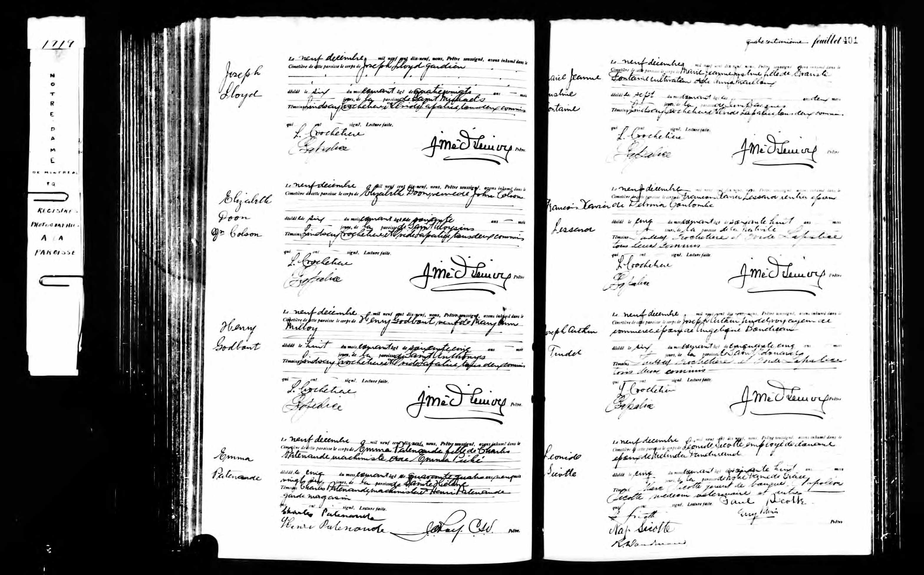 Acte de sépulture